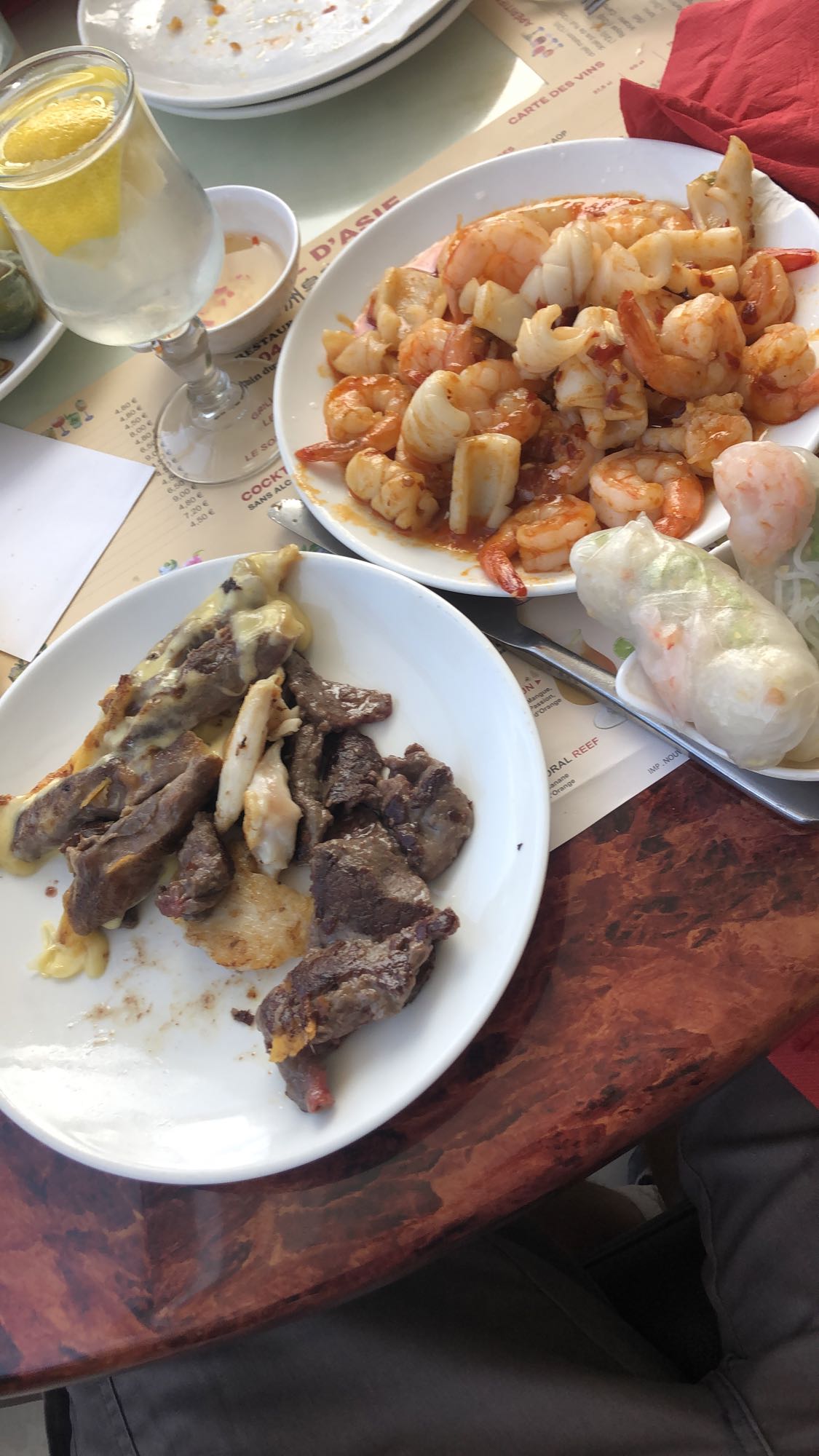 Assiette surf & turf asiatique