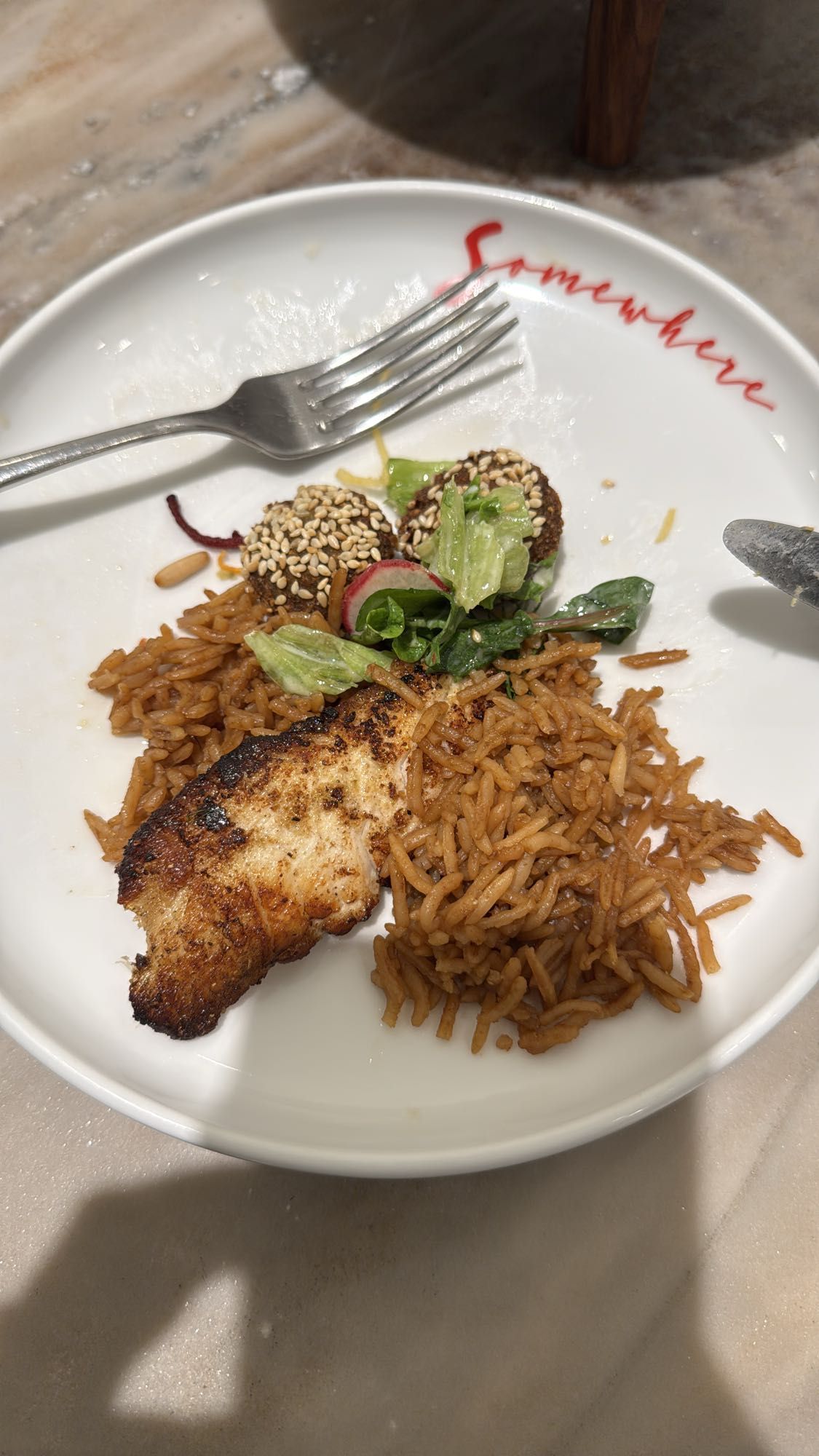 рис с курицей и фалафелем