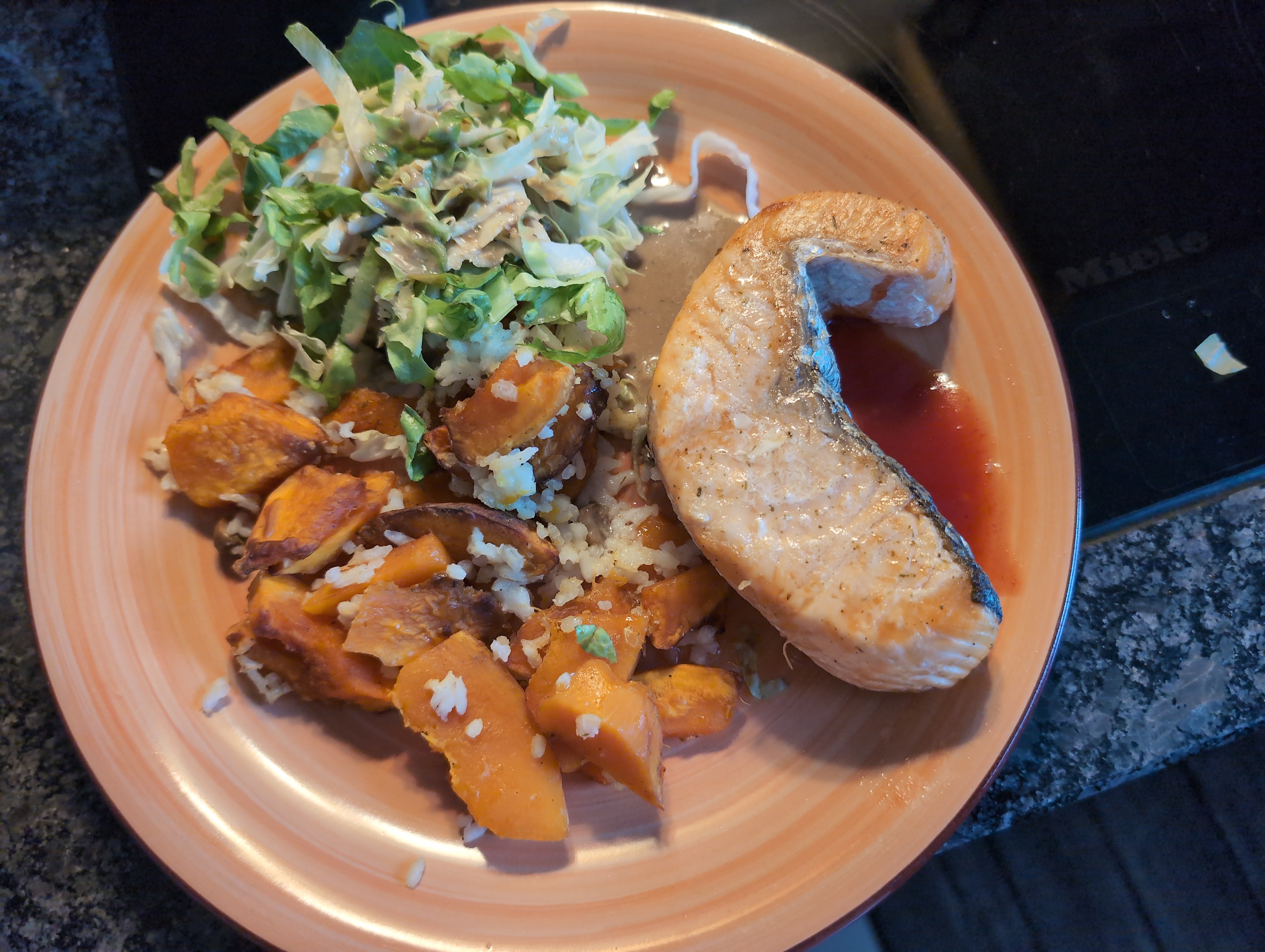 Zalm met zoete aardappel