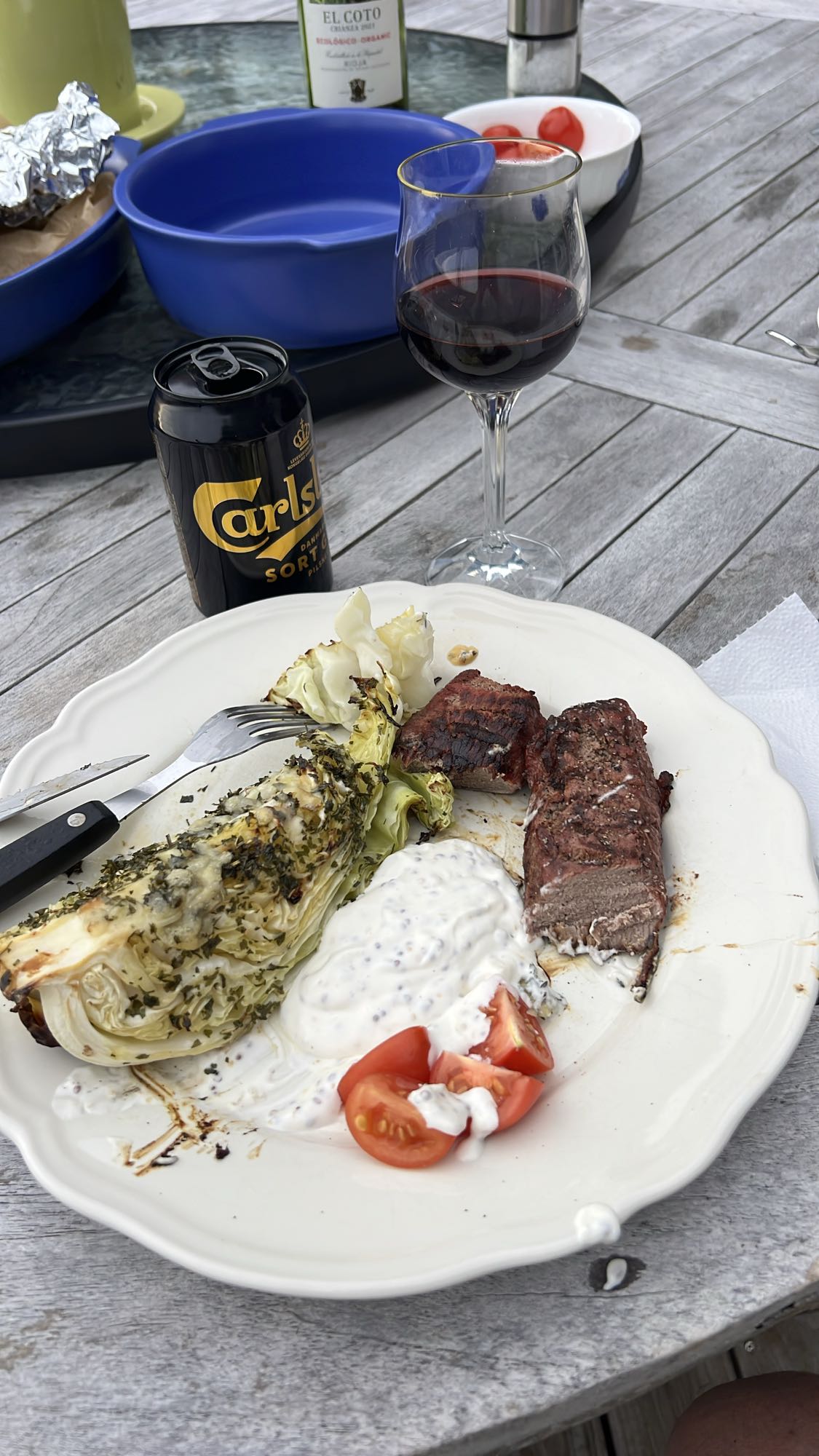 Grillad biff med sallad