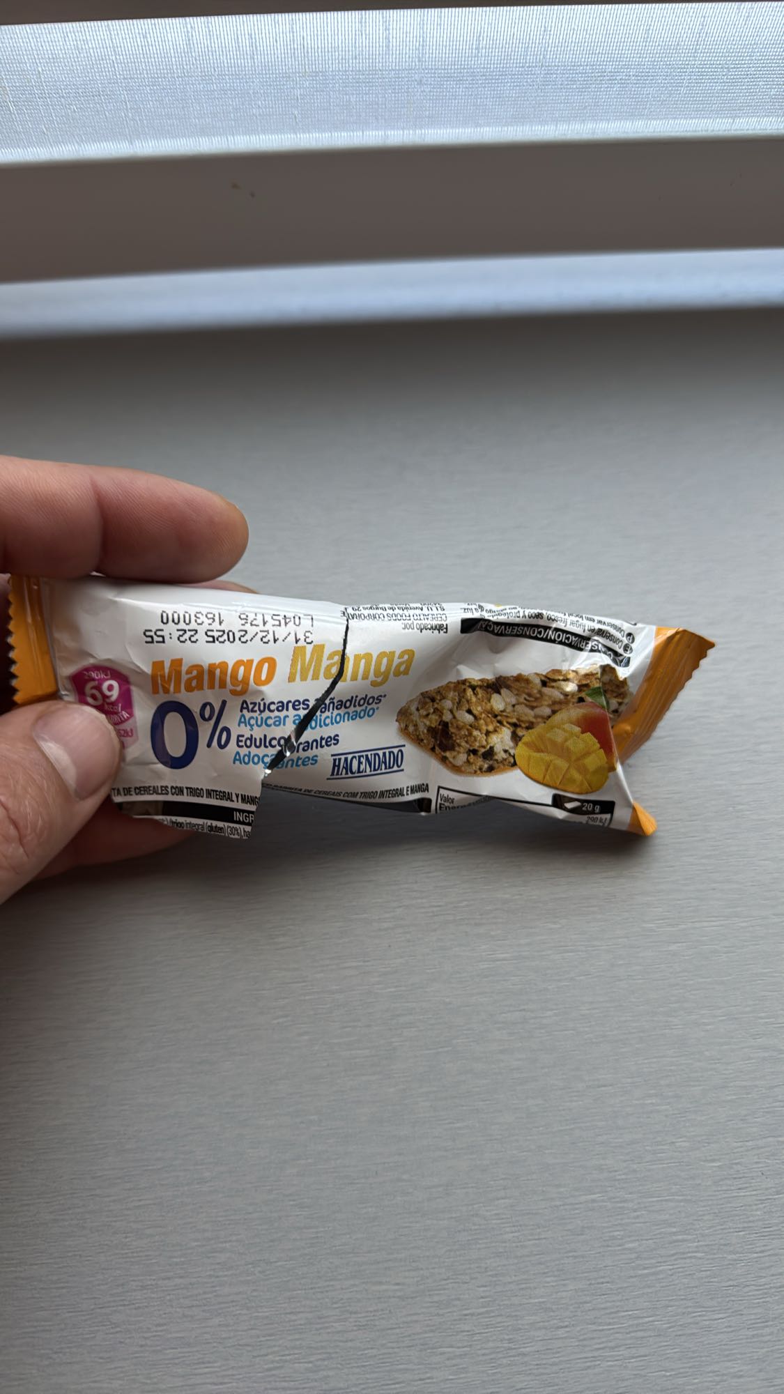 Barra de mango y cereales