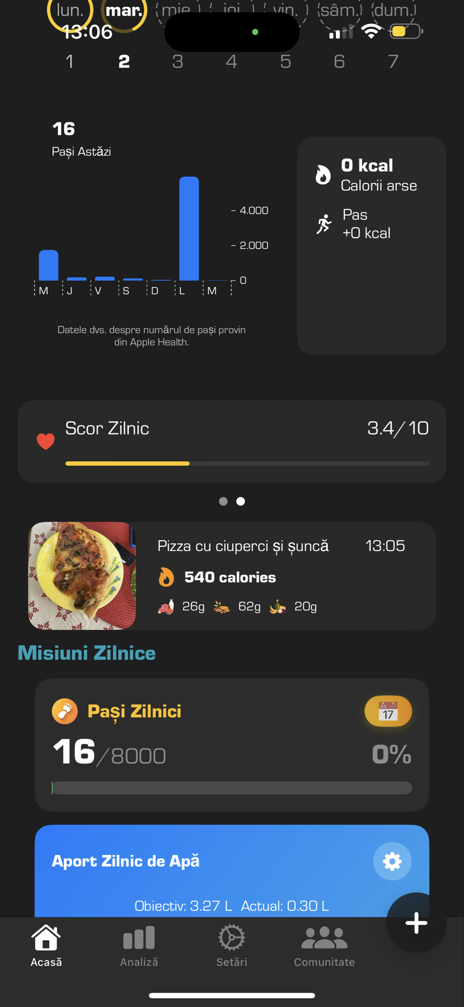 Pizza cu ciuperci și șuncă