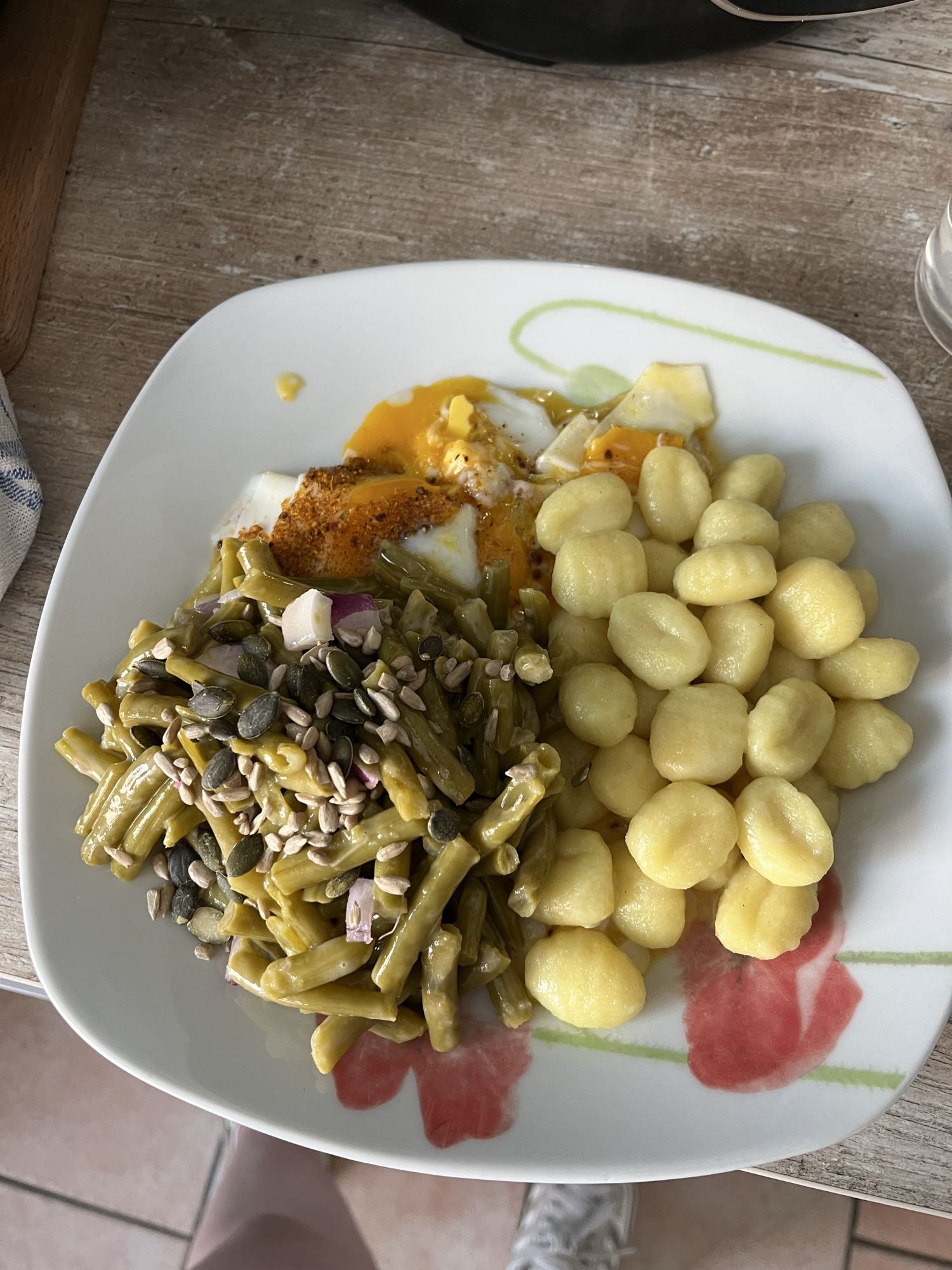 Gnocchis et œufs verts