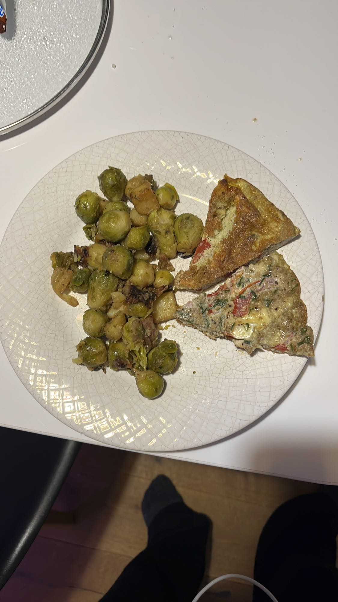 Omelette et choux de Bruxelles