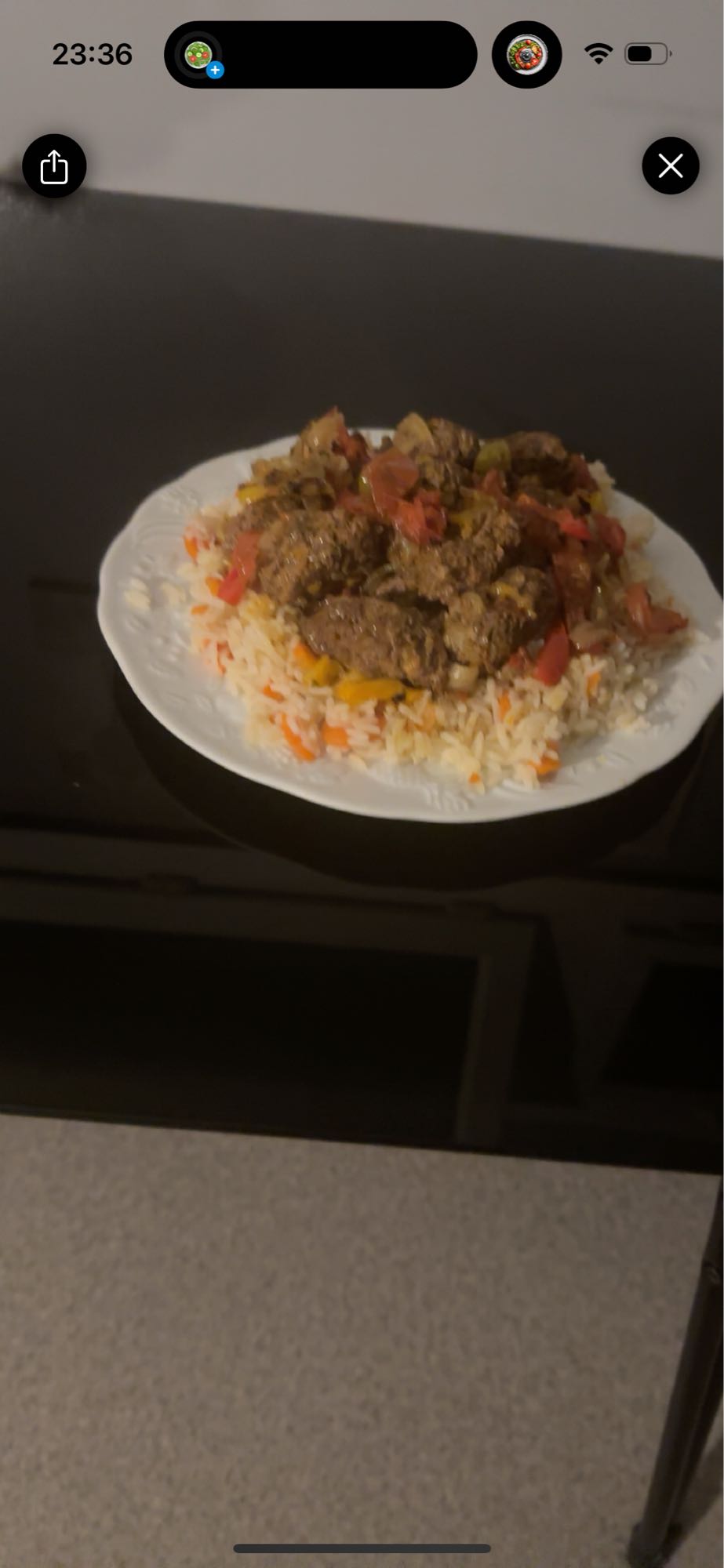 Riz avec viande et légumes