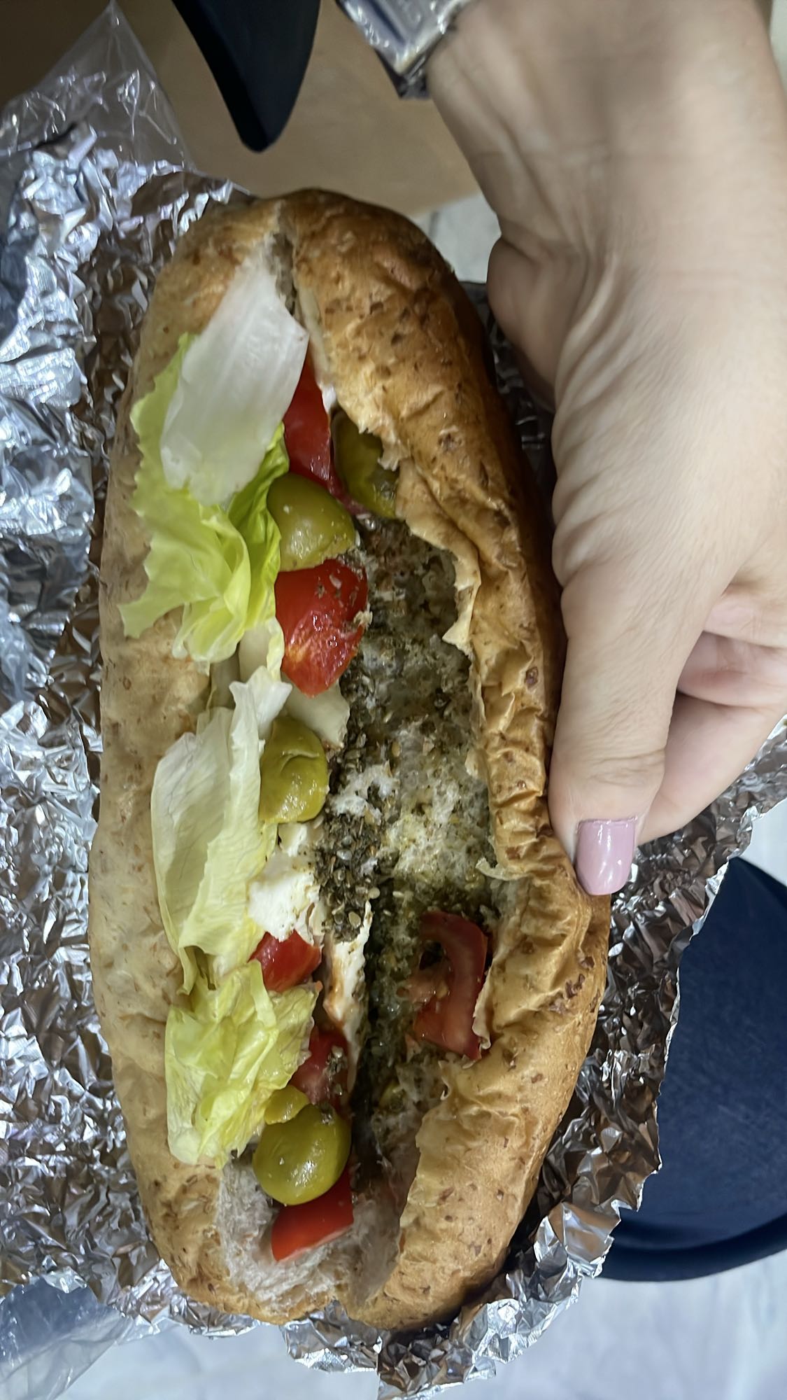 Vegetarian sub sandwich