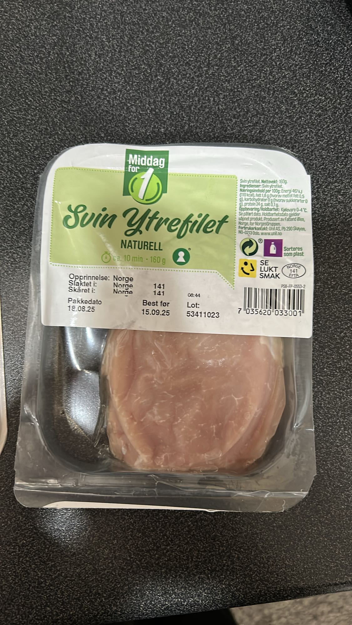 Svin ytrefilet naturell