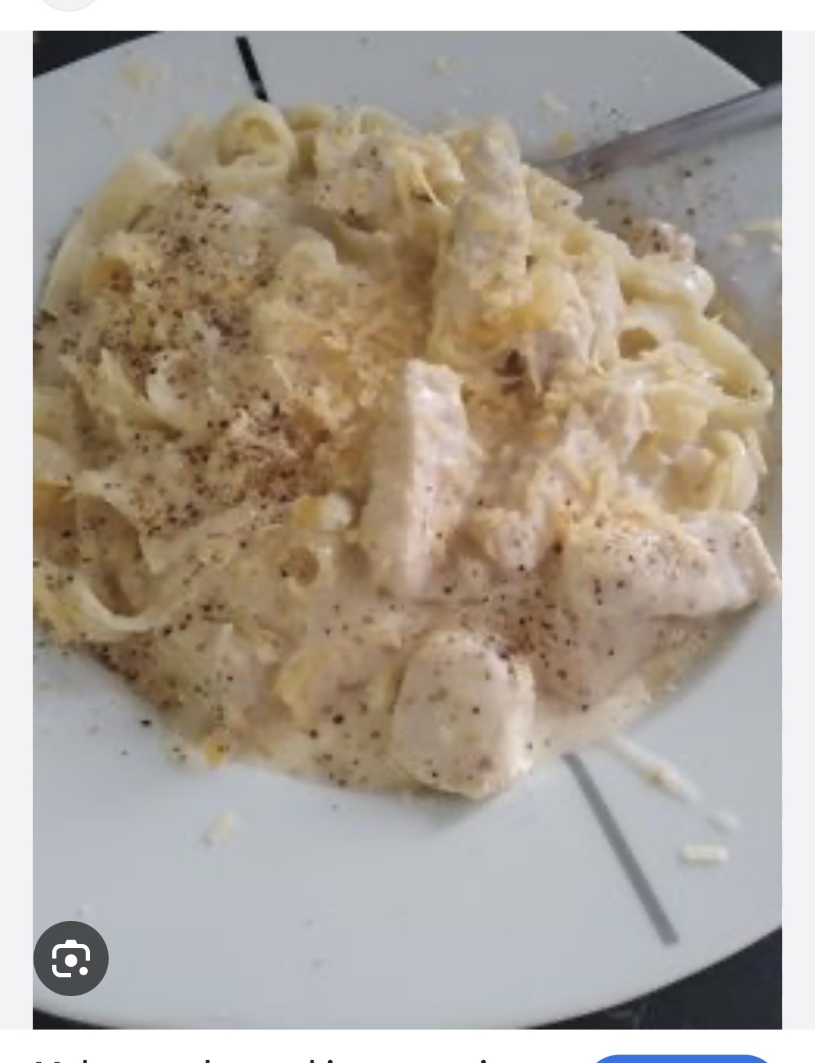 Makaron z kurczakiem i serem