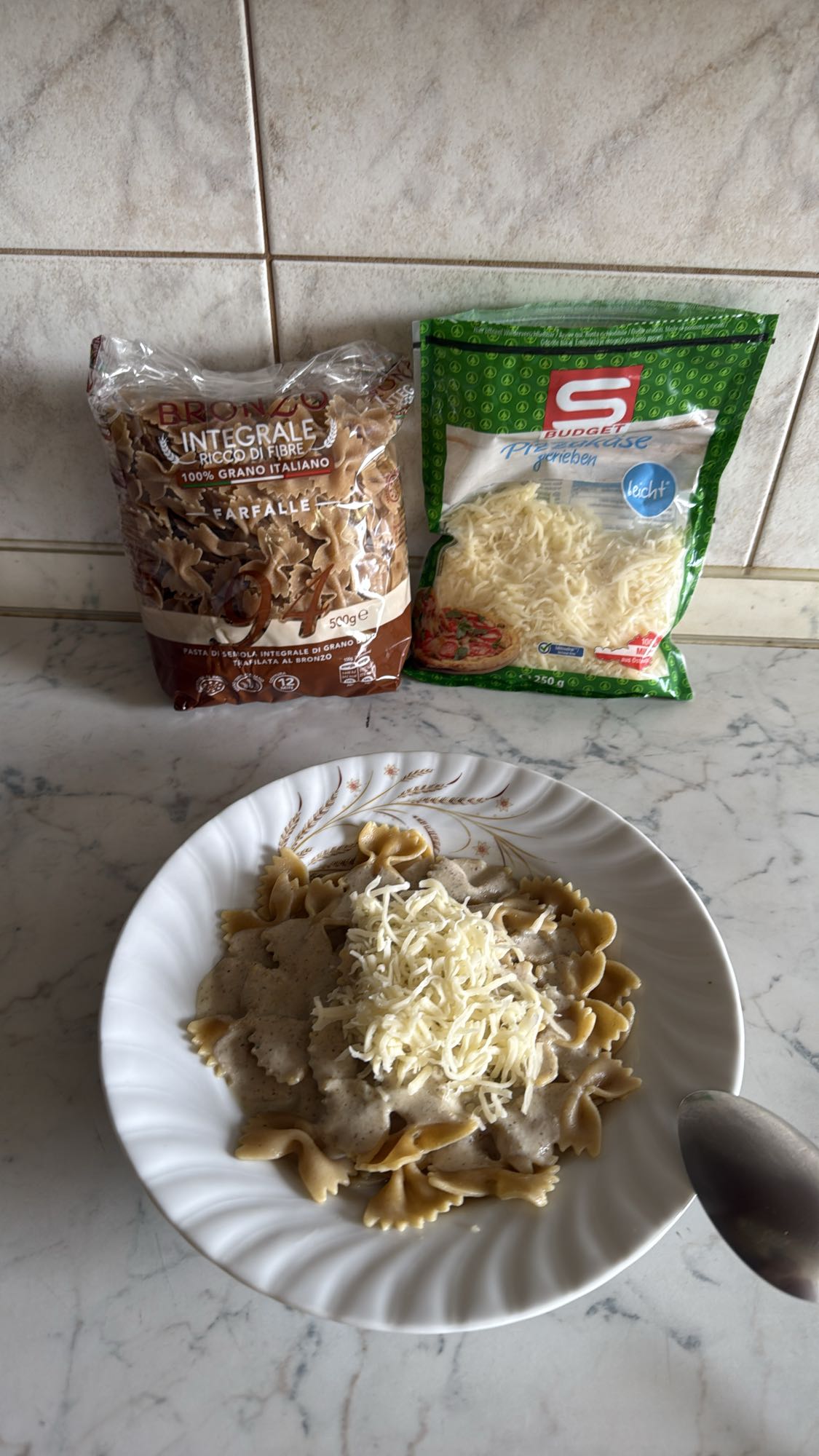Whole Wheat Farfalle with Cheese