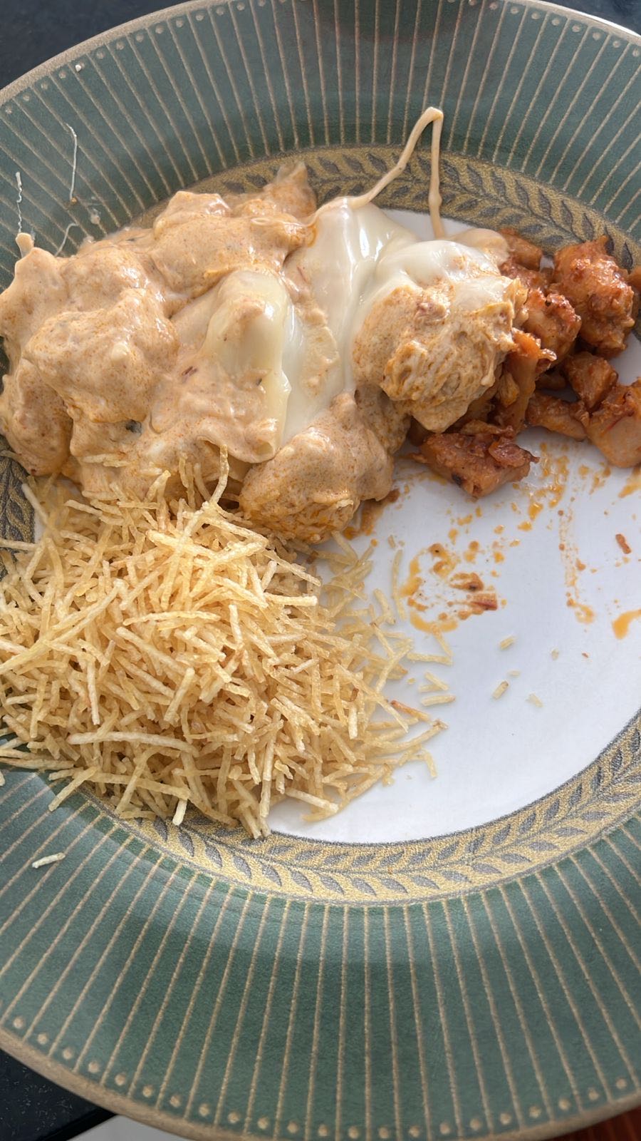 Frango com queijo e batata