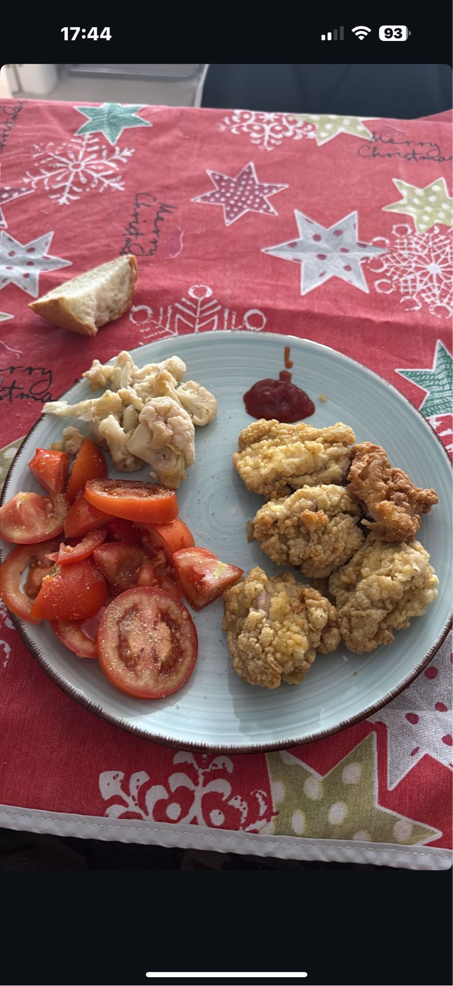 Pollo frito con verduras