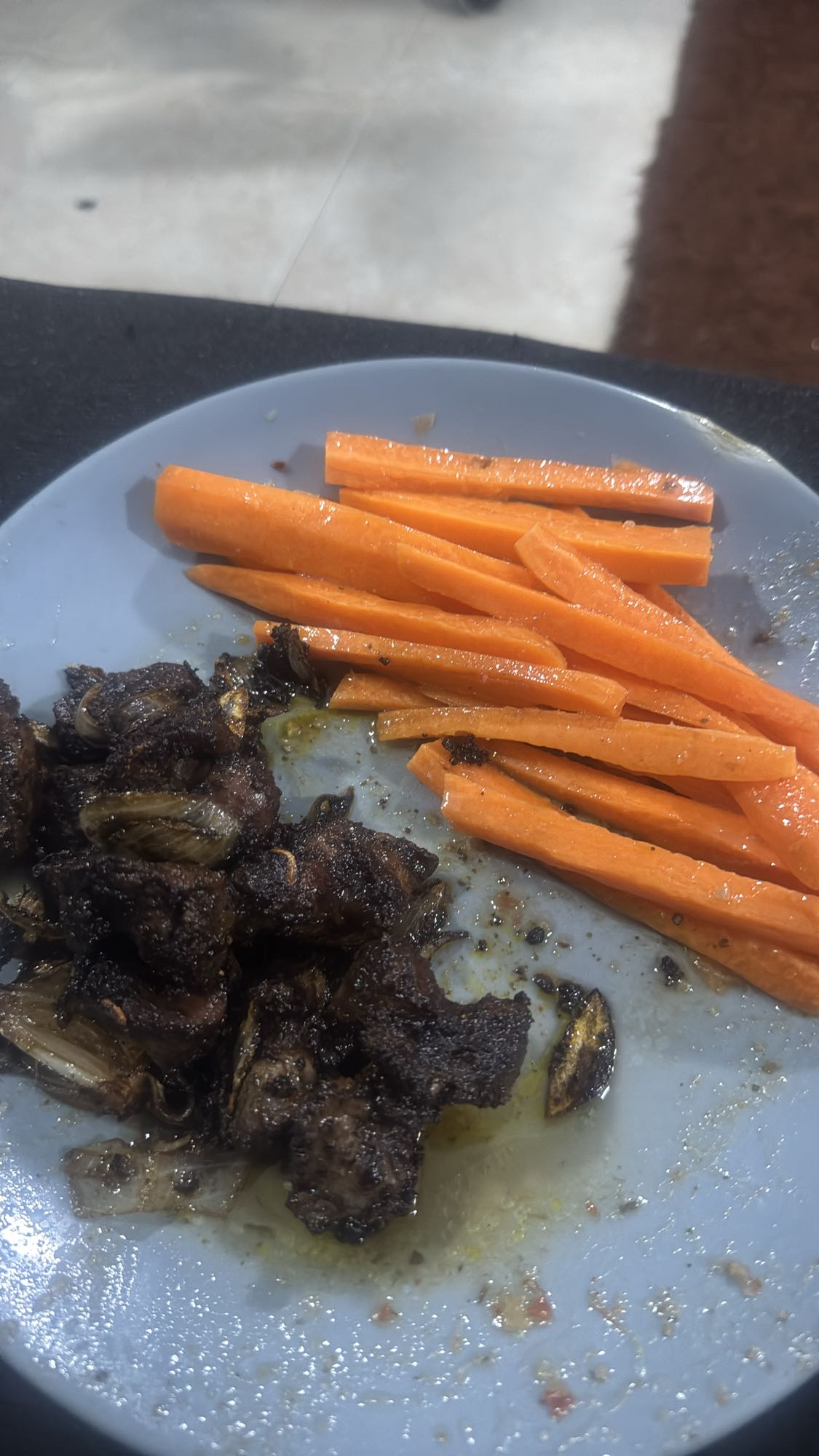 Beef and carrot plate