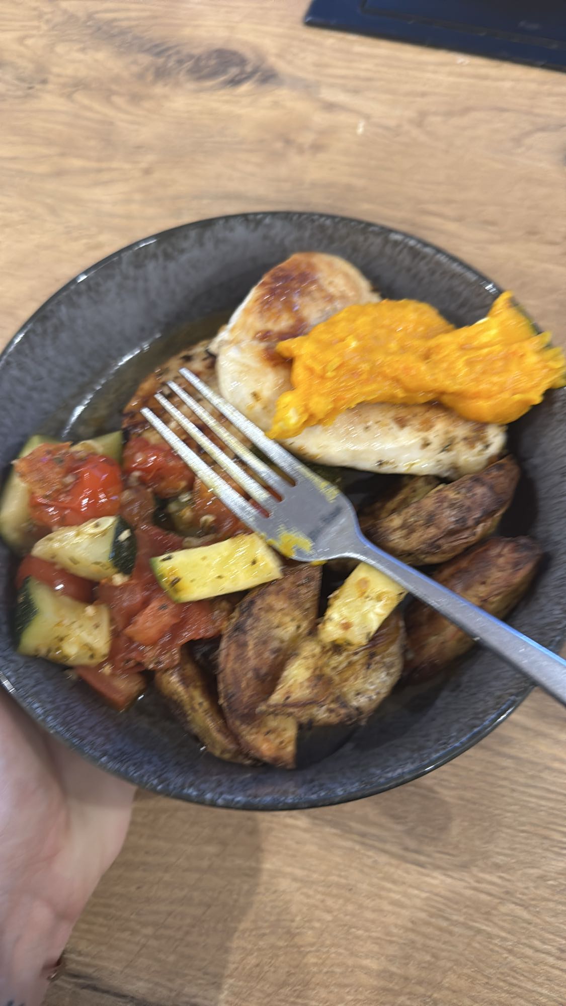 Kip met groenten en aardappel