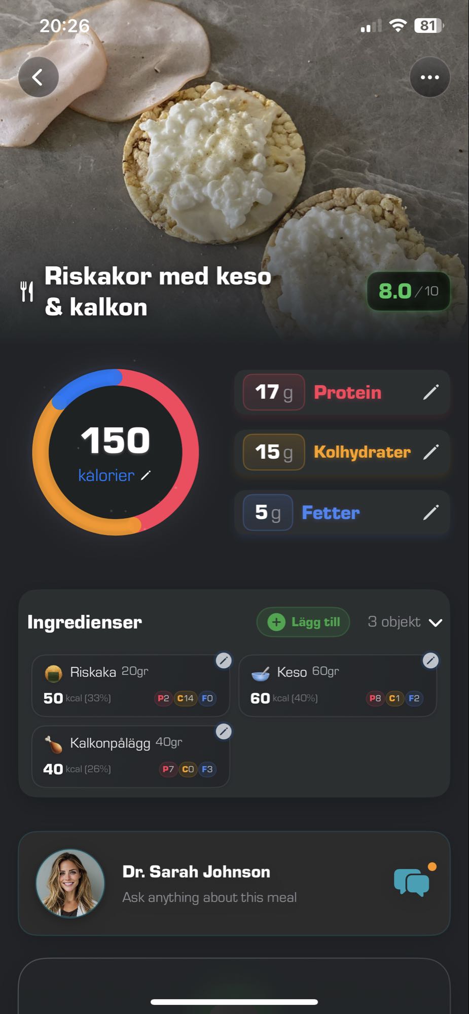 Riskakor med super mini keso & kalkon