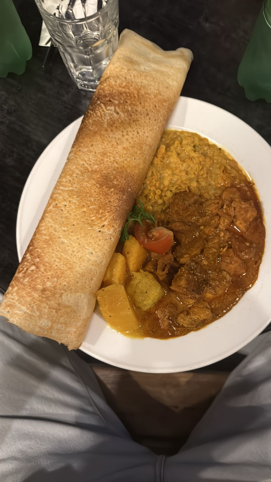 Dosa mit Linsen und Curry