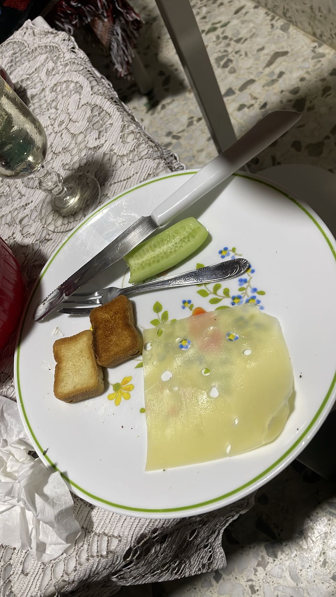 Cheese, toast, cucumber
