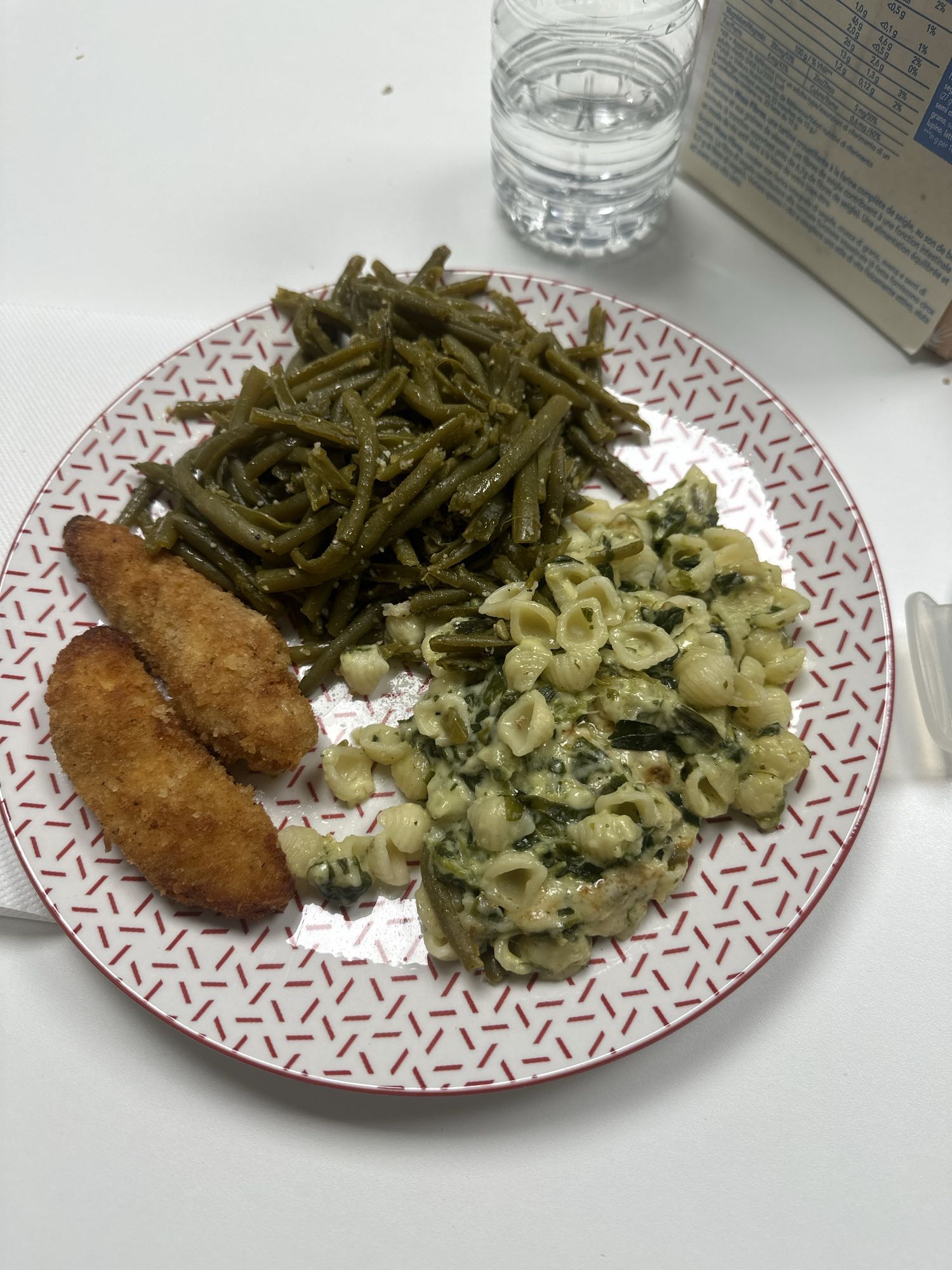 Pâtes, haricots, poulet