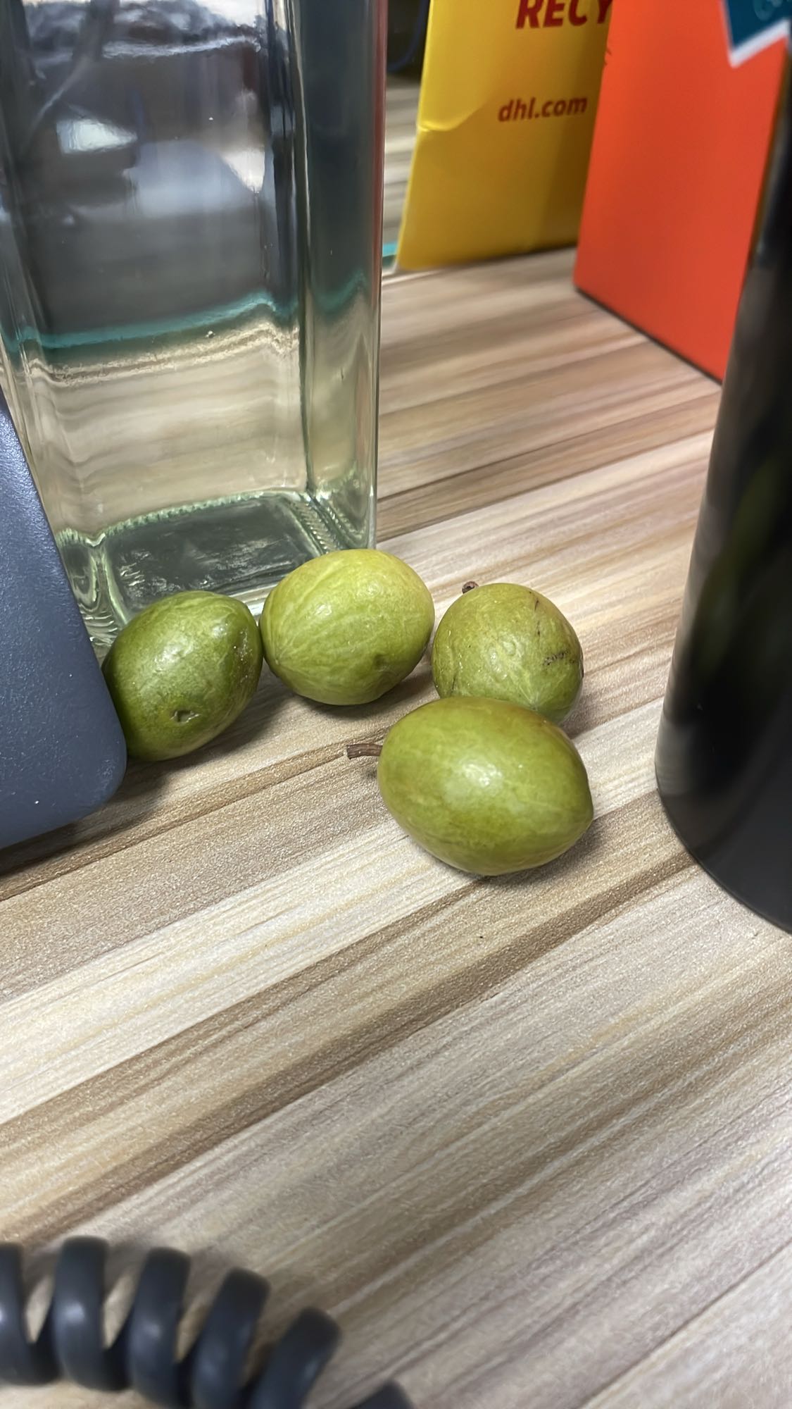 Fresh green plums
