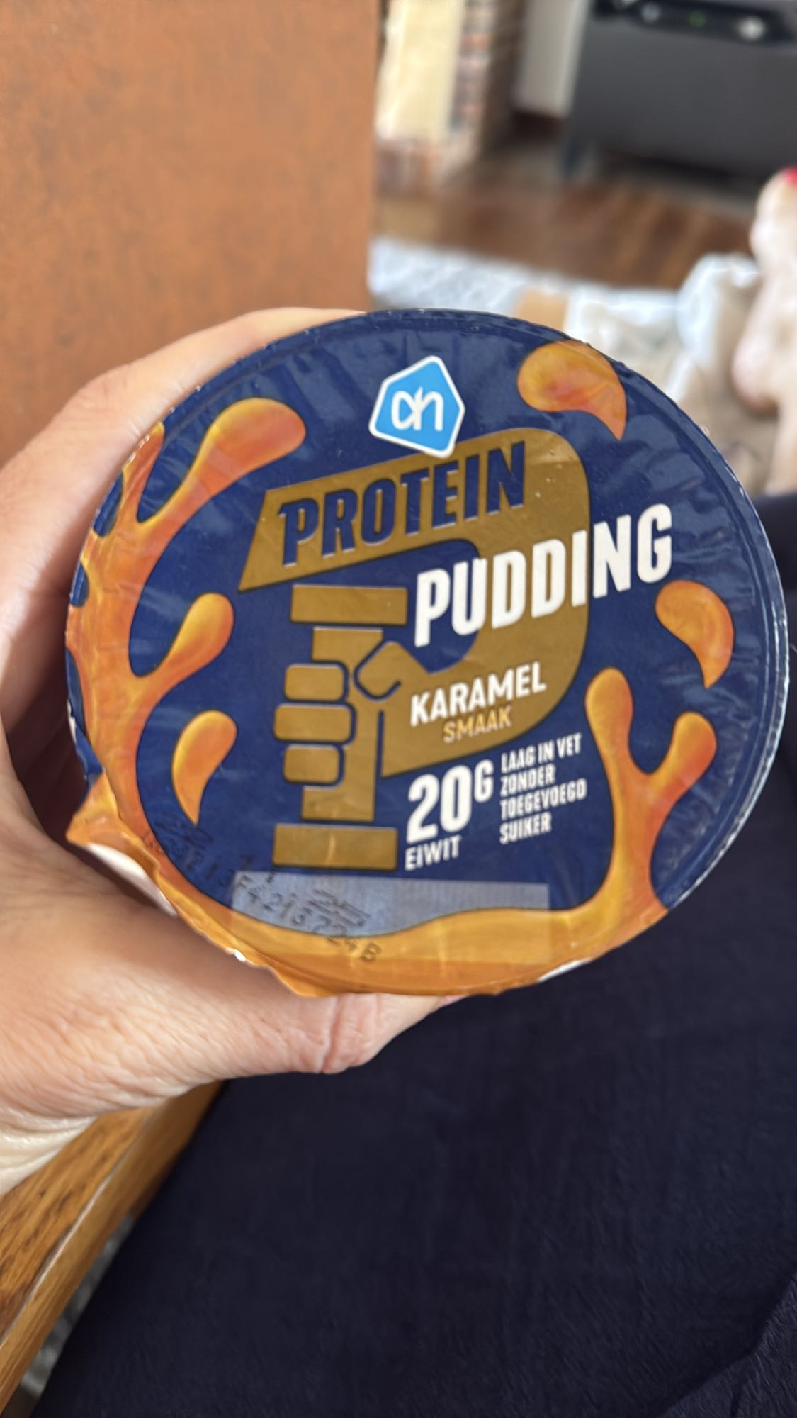 Karamel proteïne pudding