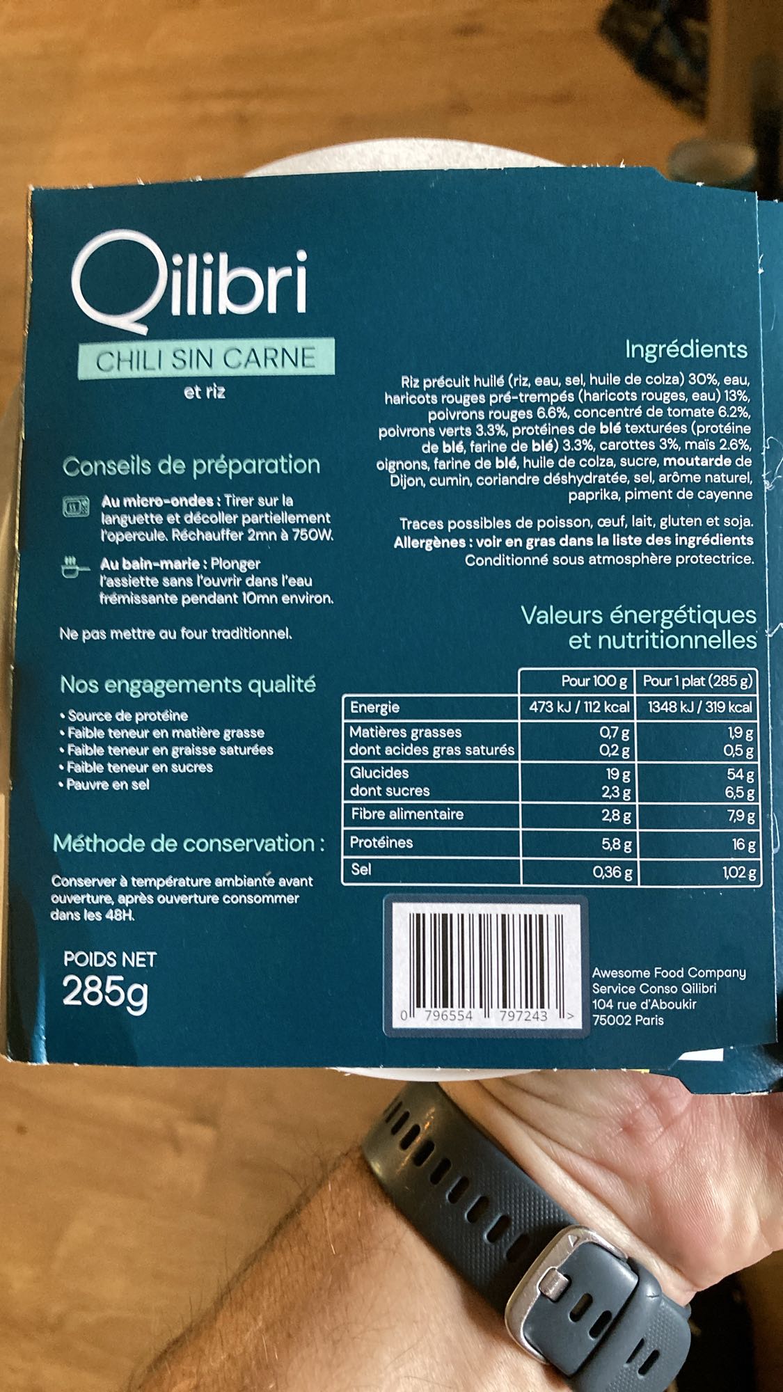 Chili sin carne et riz