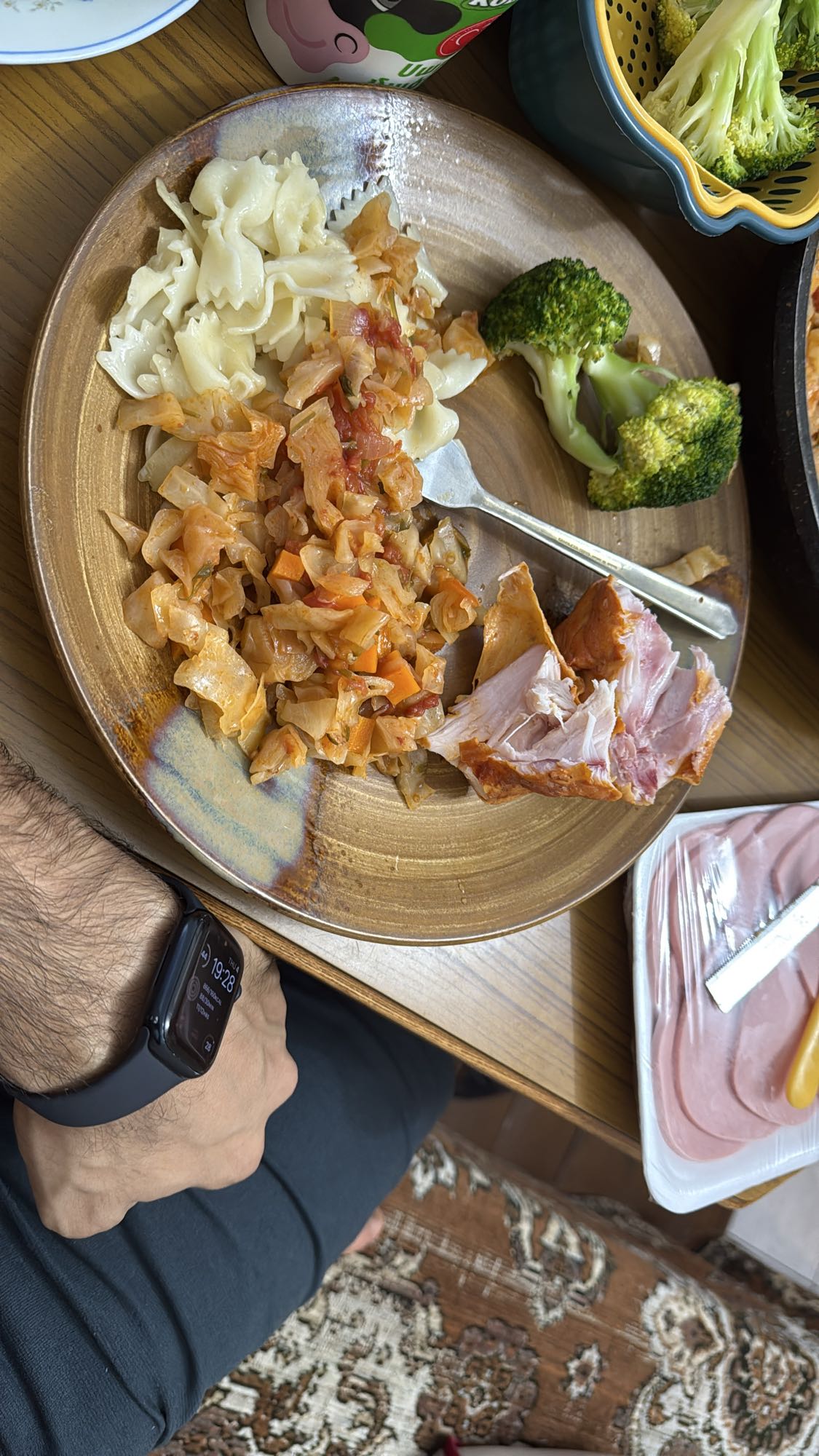 Pasta with Veggies & Ham