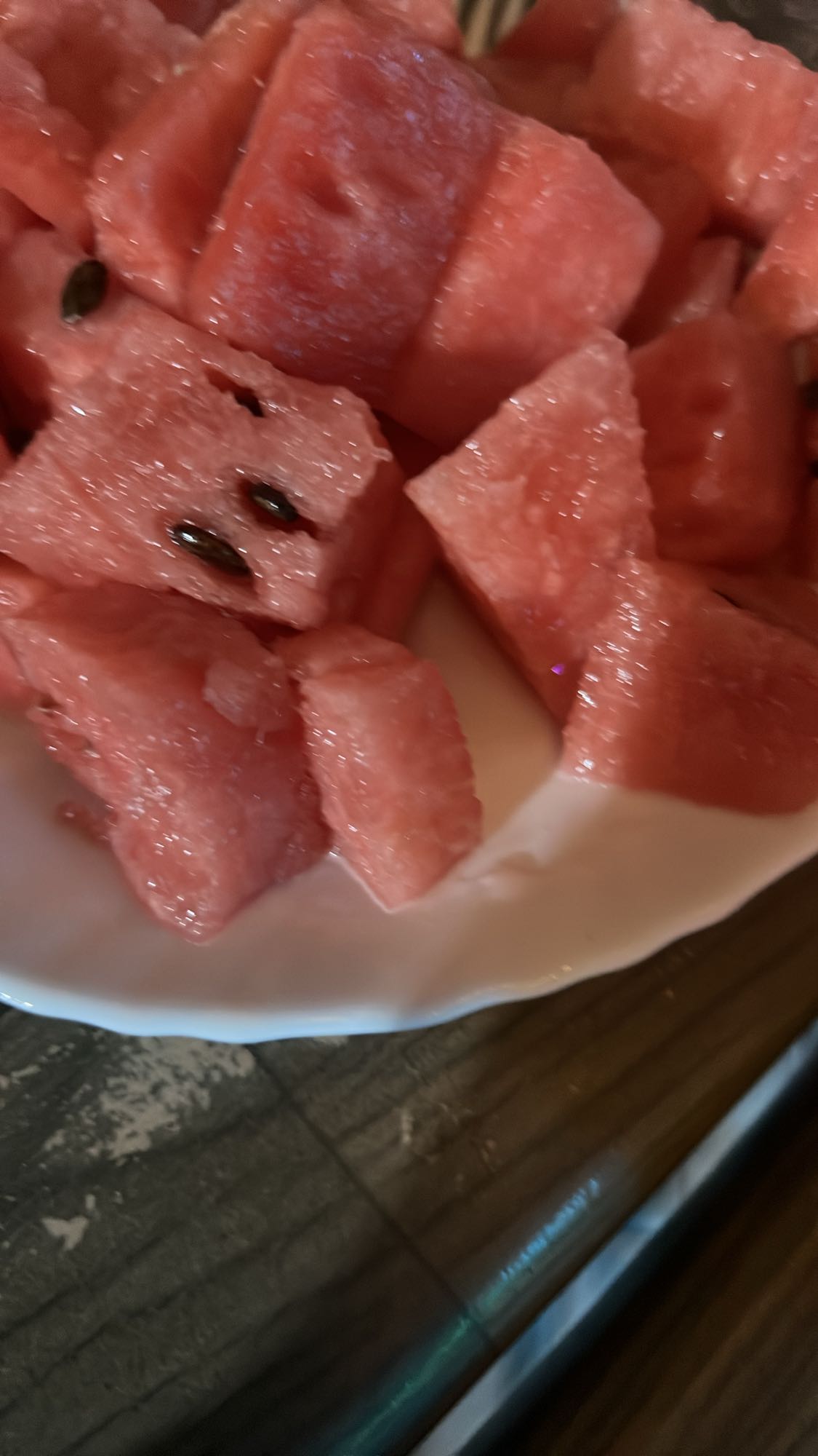 Fresh watermelon cubes