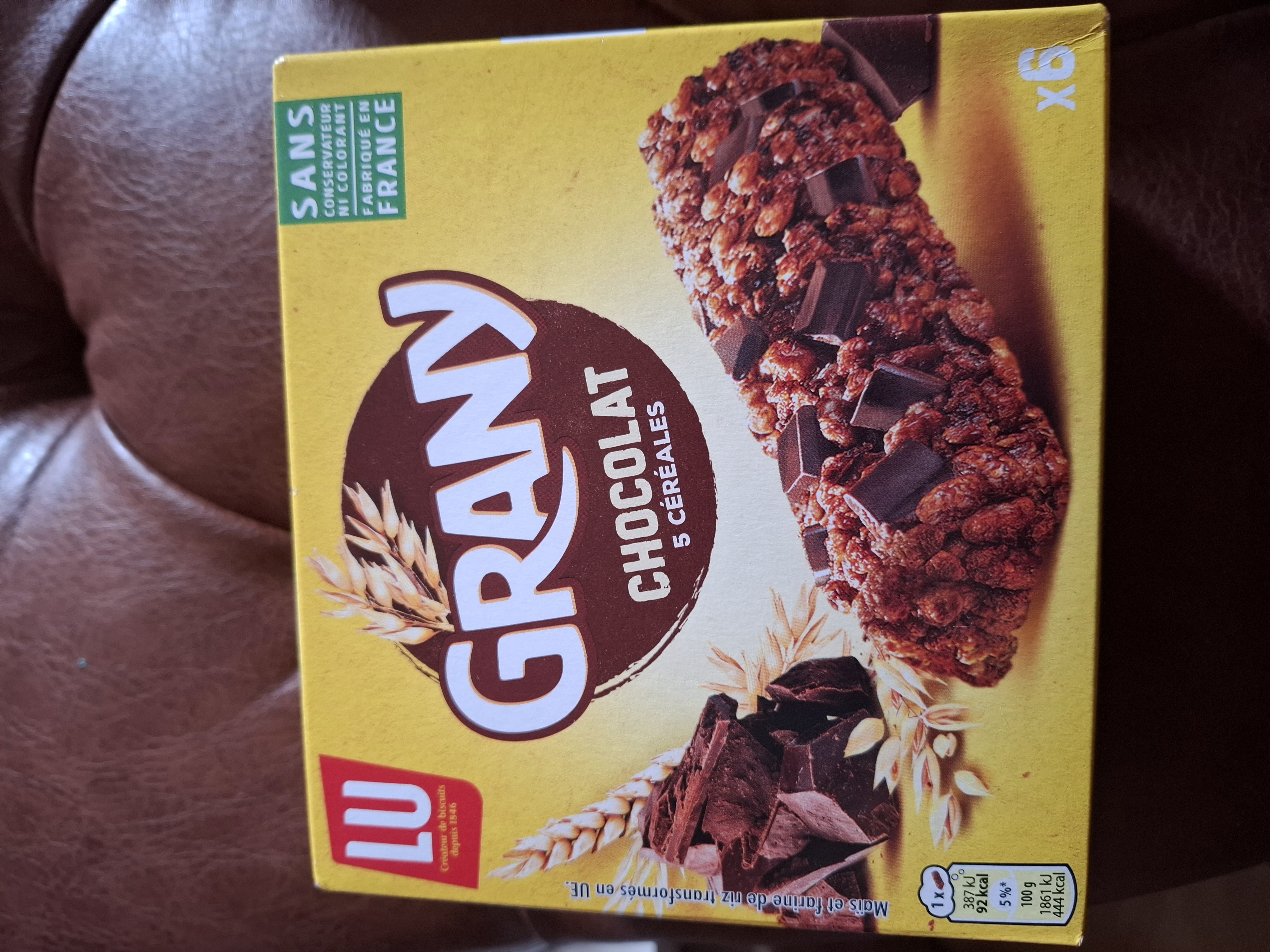 Barre céréales chocolat