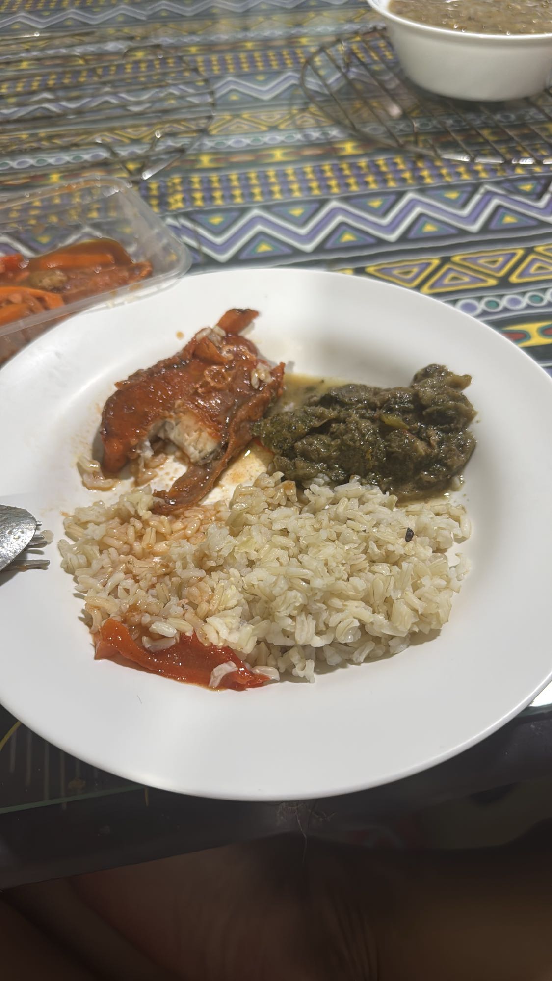 Sweet and Sour Maya Maya Fish with Fish Laing and Brown Rice