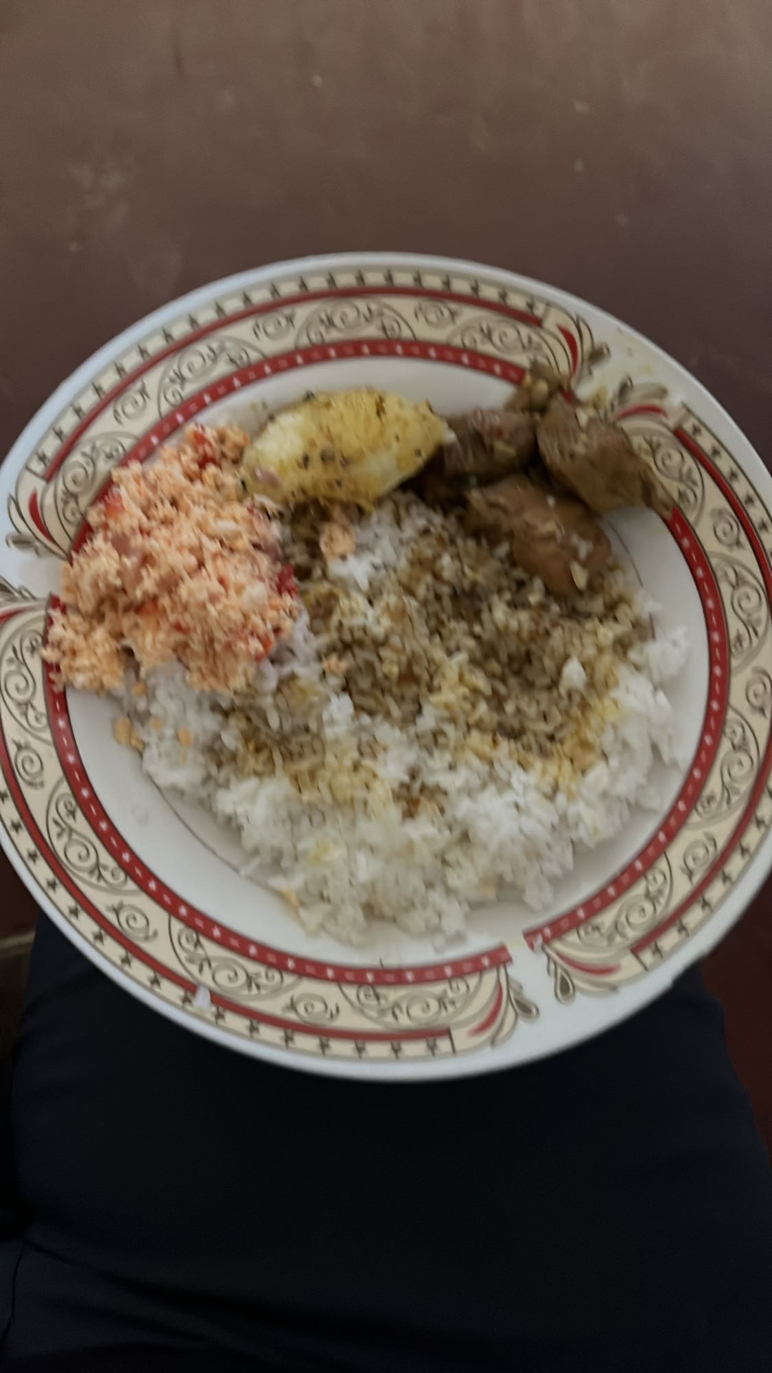 Rice with chicken and sambal