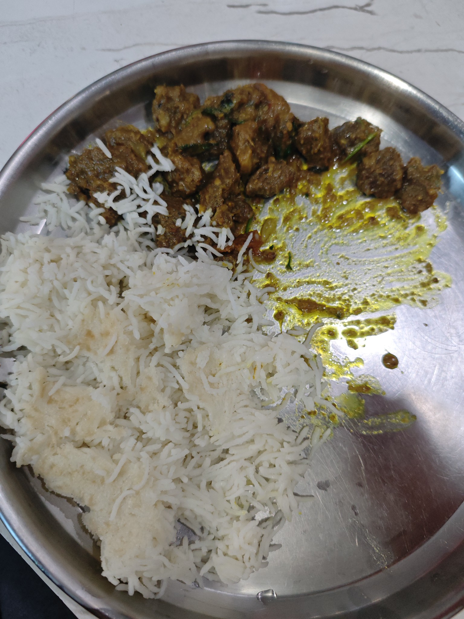 Rice with mutton curry