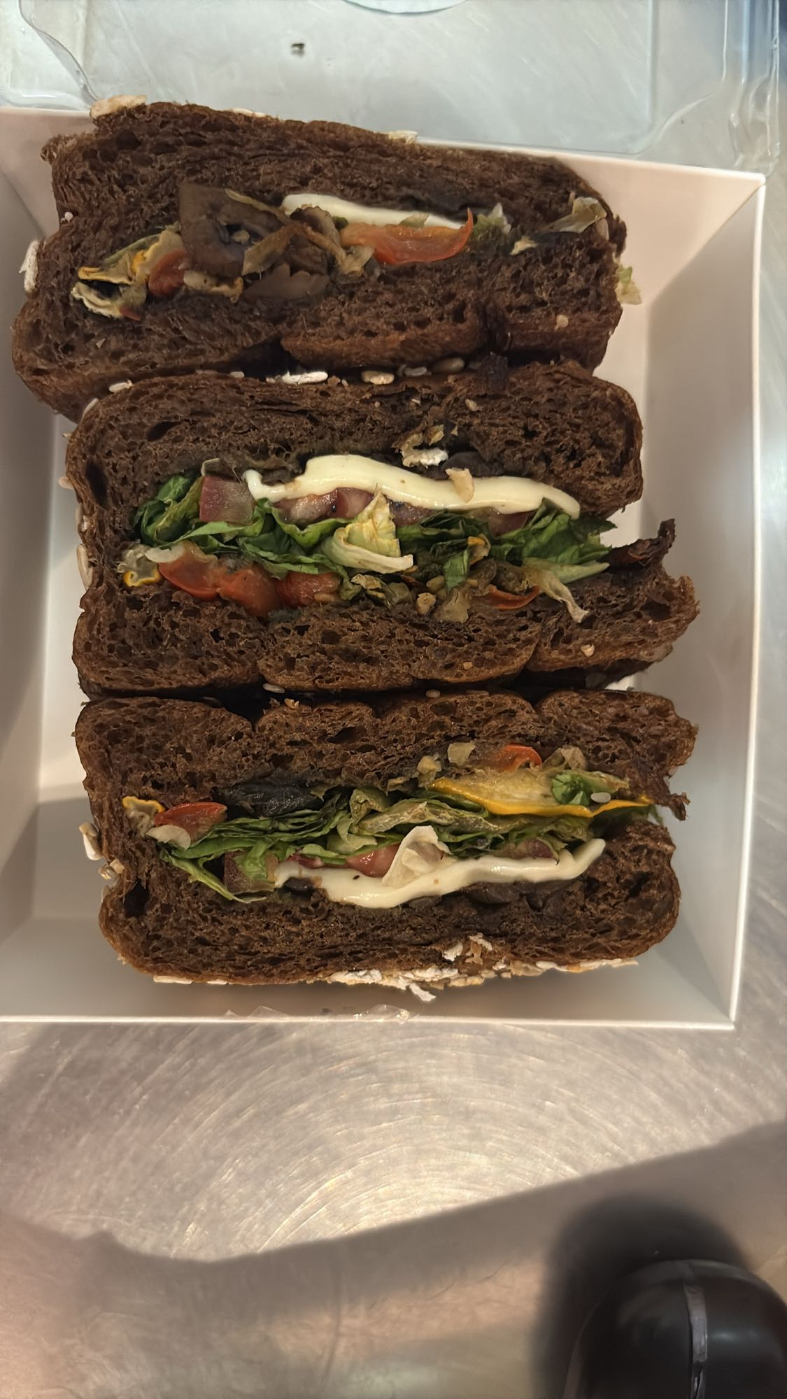Veggie Dark Rye Sandwich