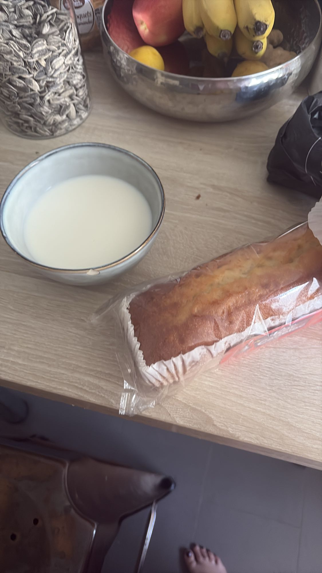 gâteau et lait