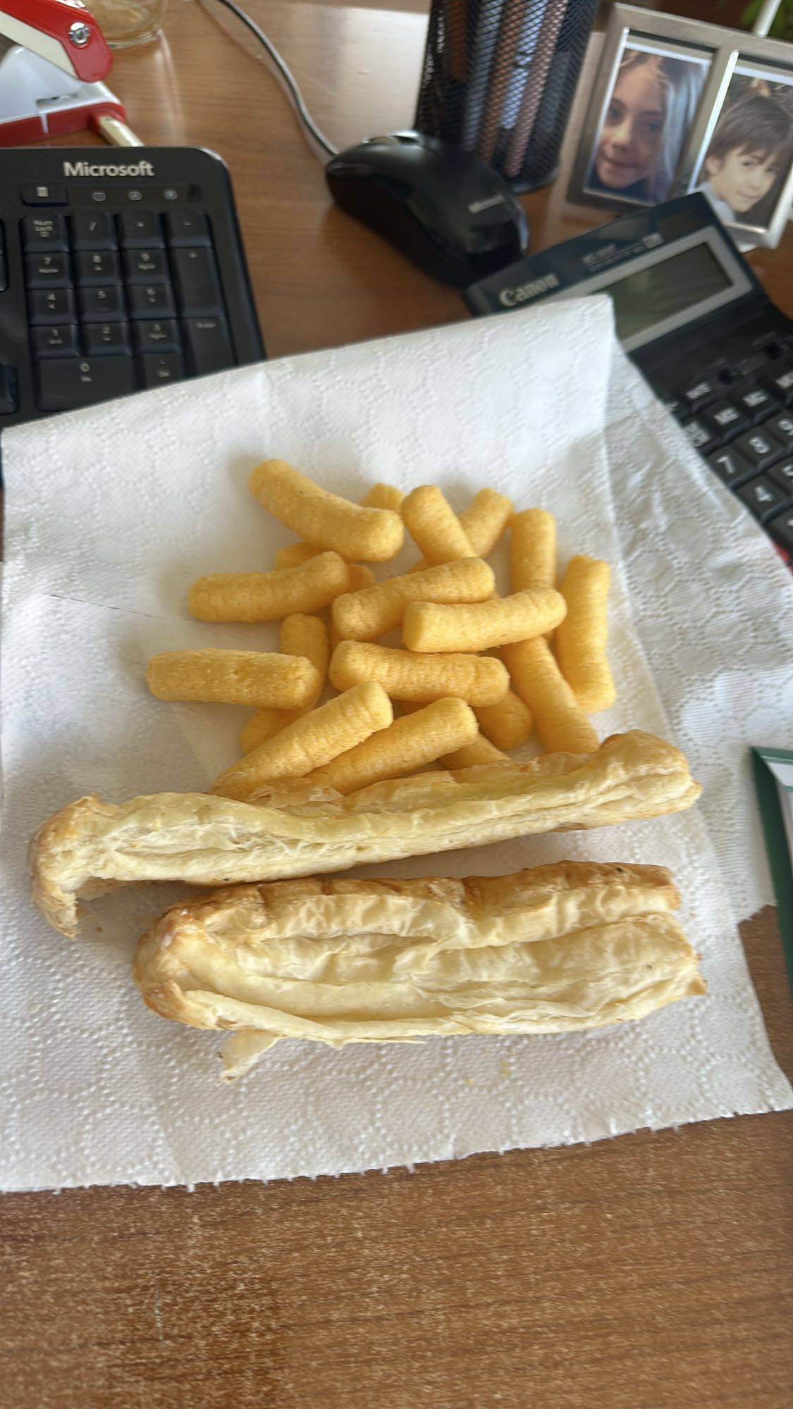 Puff pastry and corn puffs