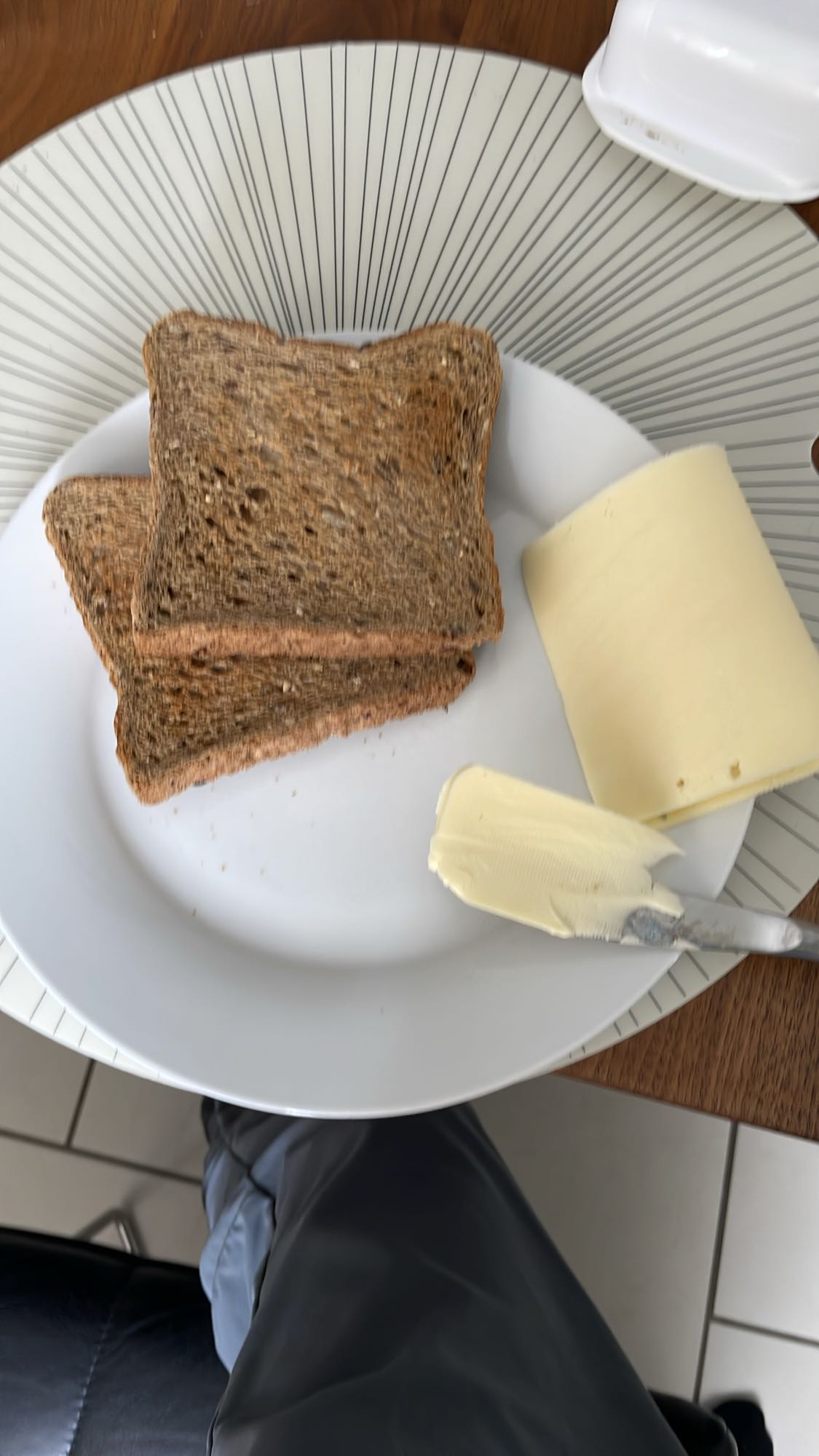 Butter and whole grain toast