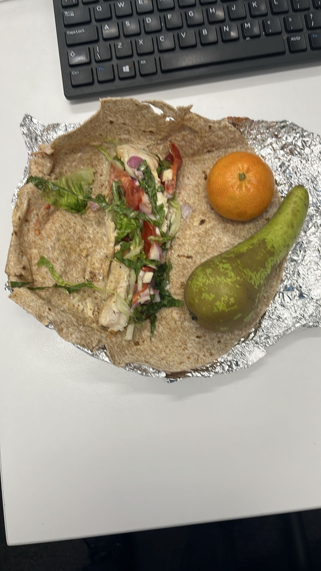 Chicken wrap with fruits