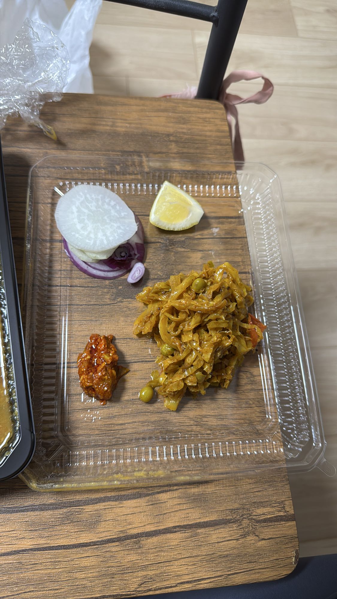 Cabbage sabzi with salad