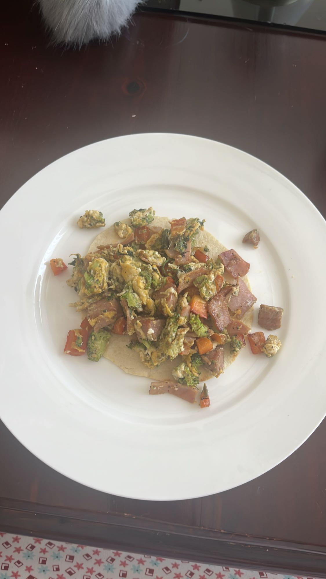 Tortilla con huevo y verduras