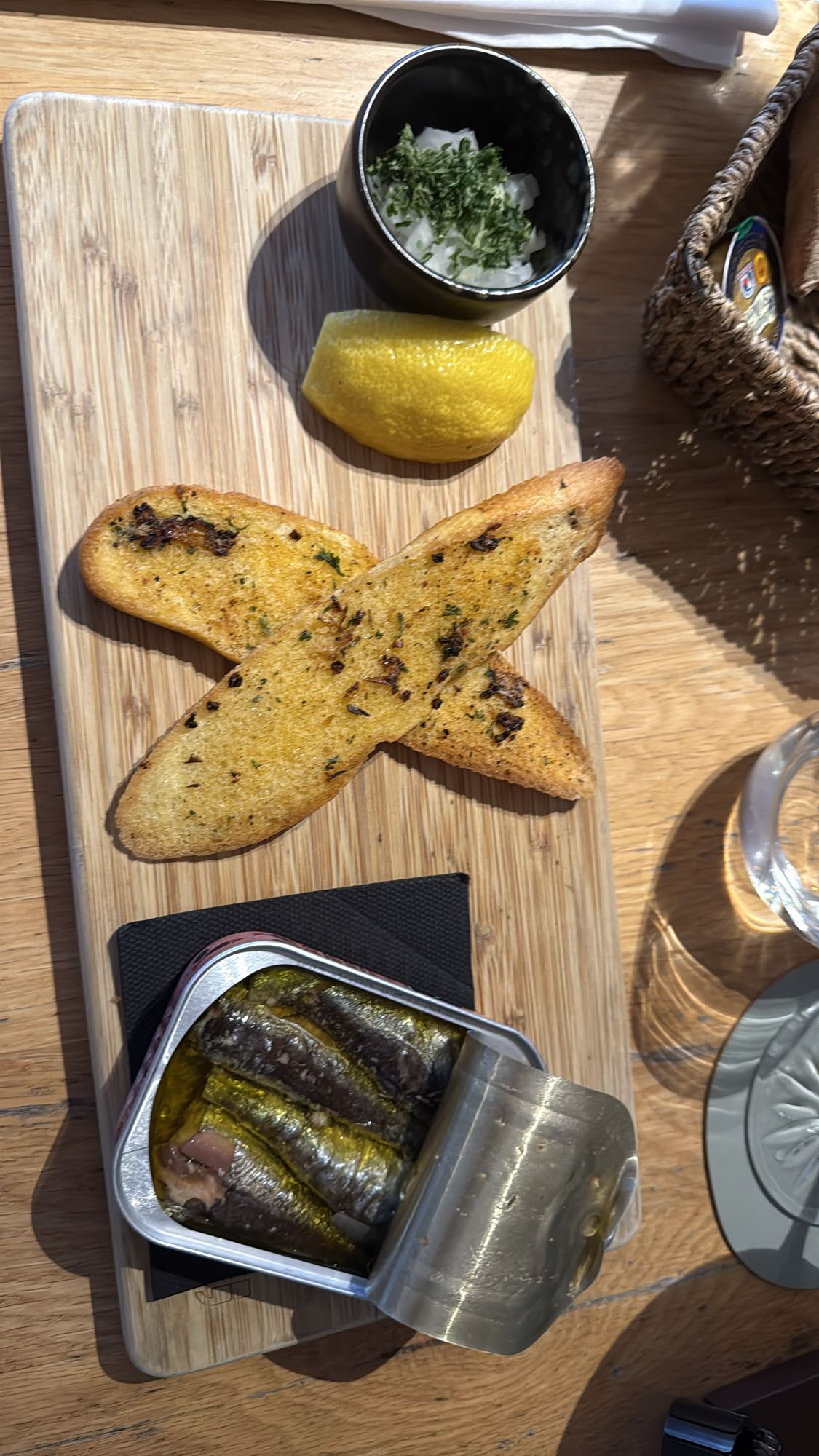 Sardines and Garlic Toast