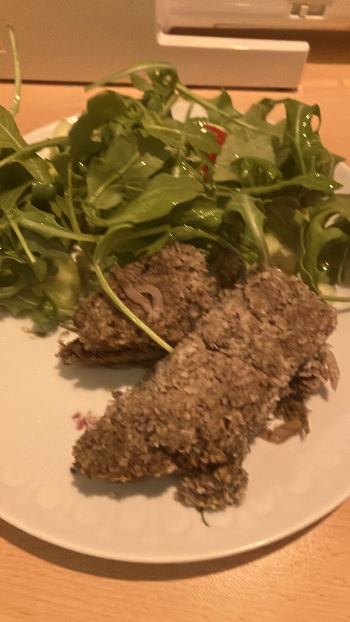 Quibe recheado com rúcula