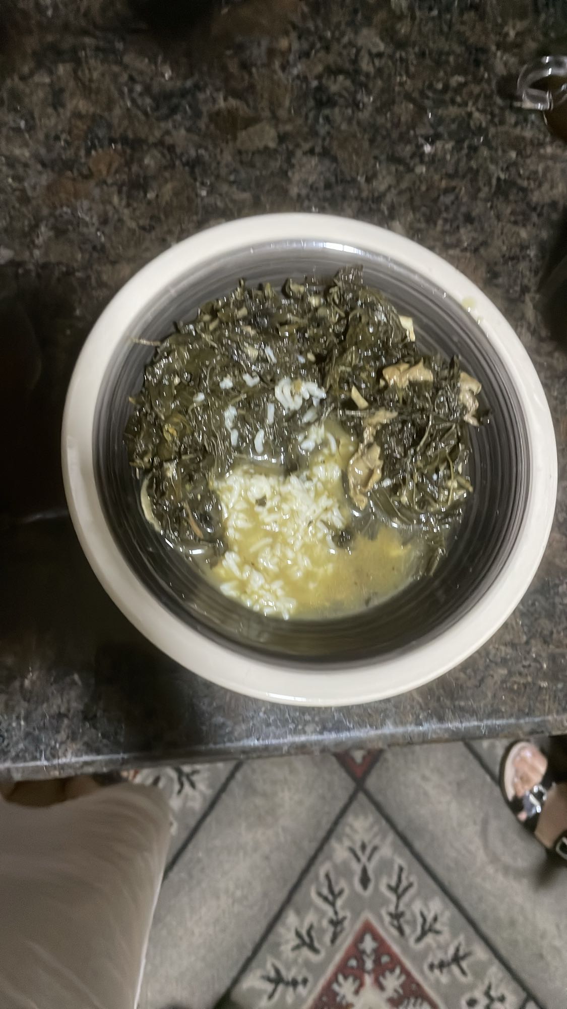 Rice with greens stew