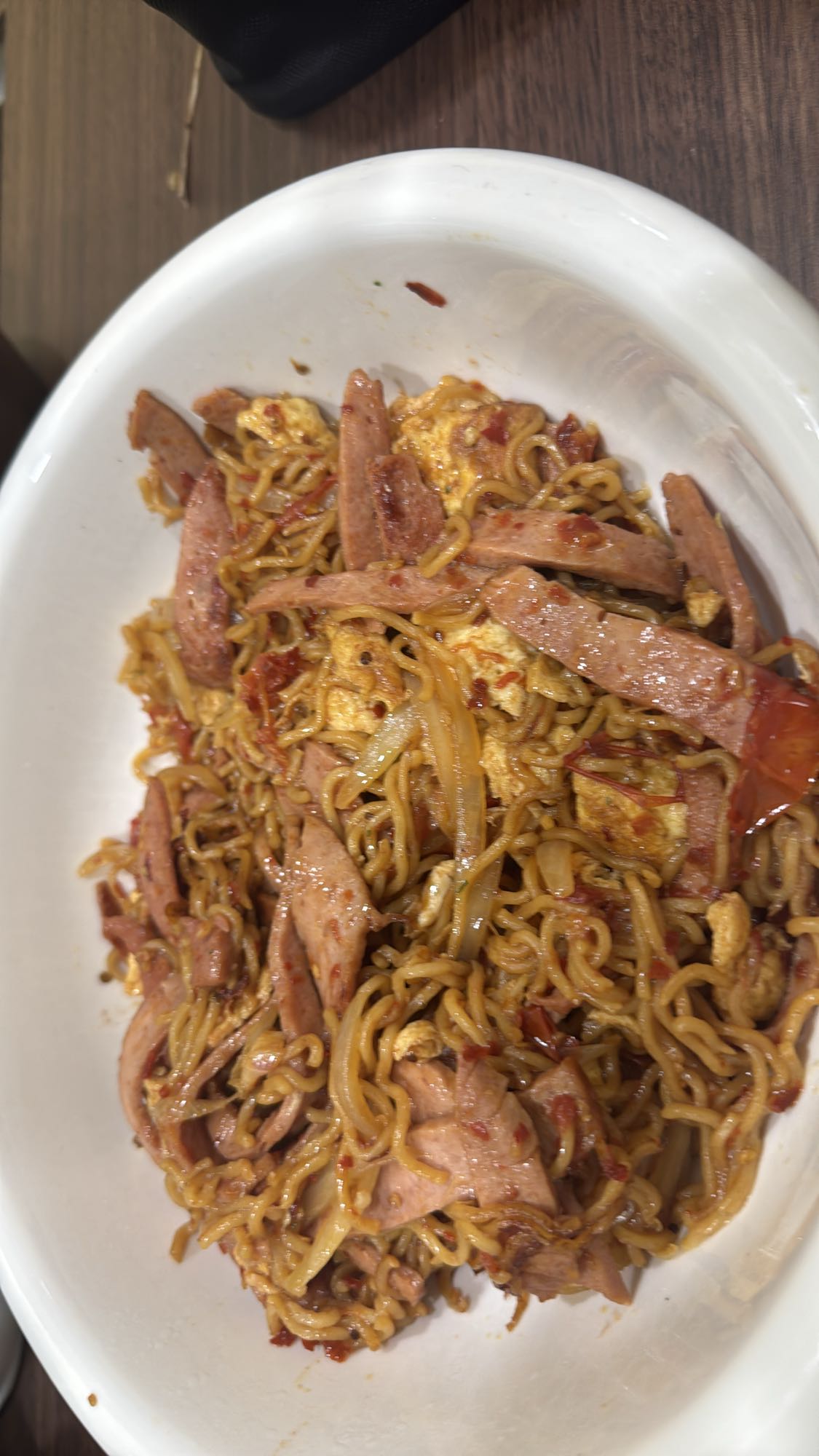 Spicy Fried Noodles with Sausage