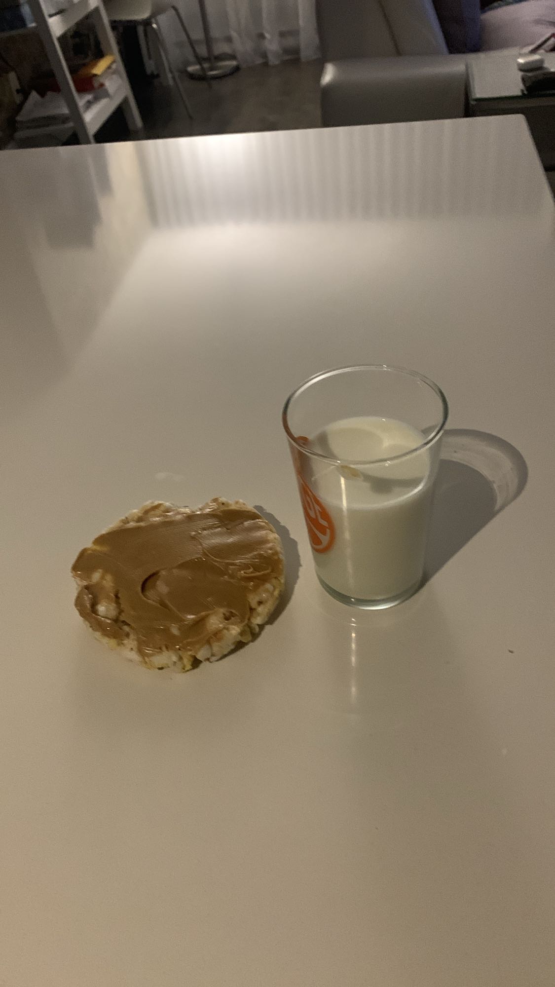 Galette riz beurre cacahuète et lait