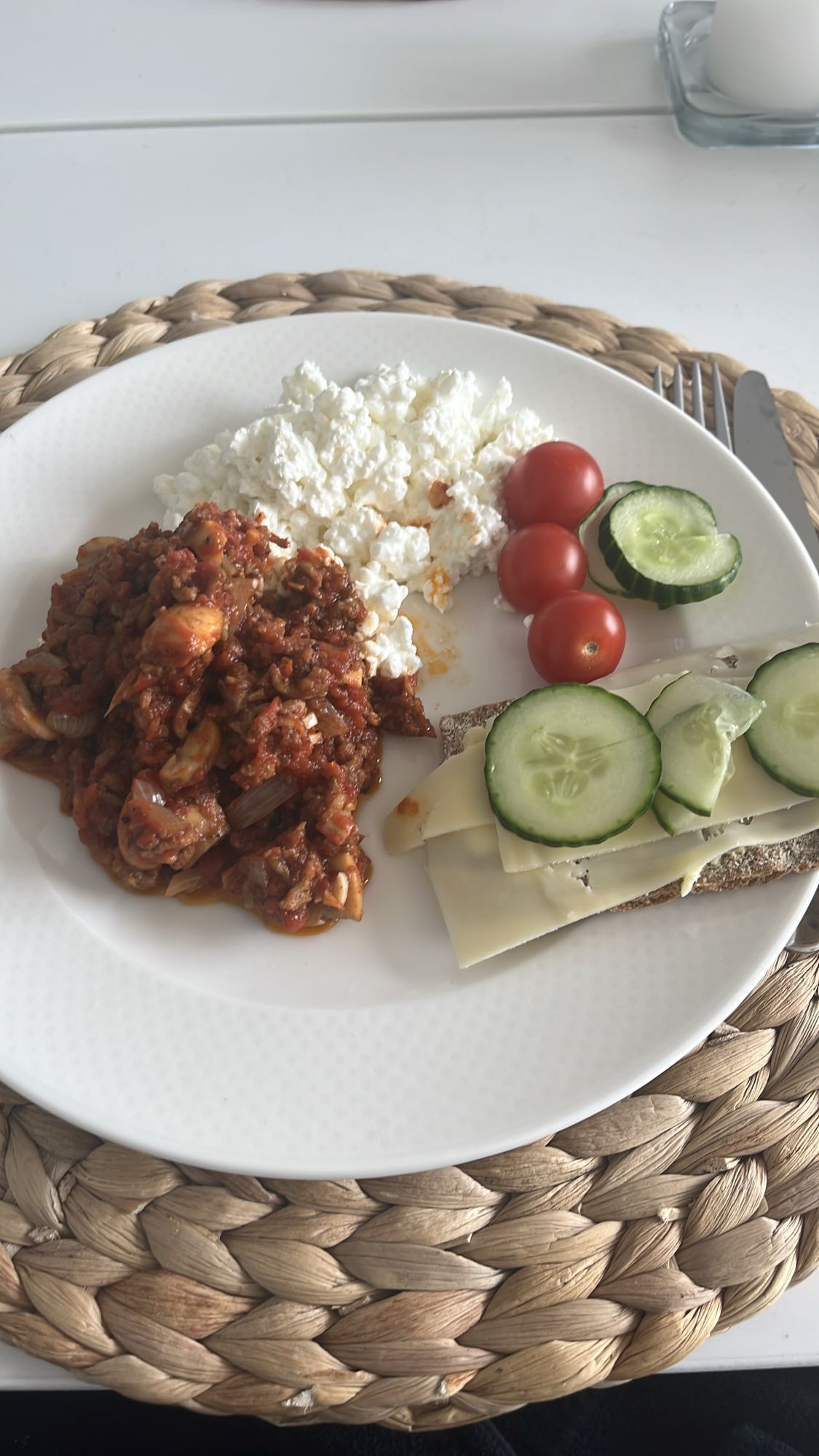 Keso och köttfärs tallrik