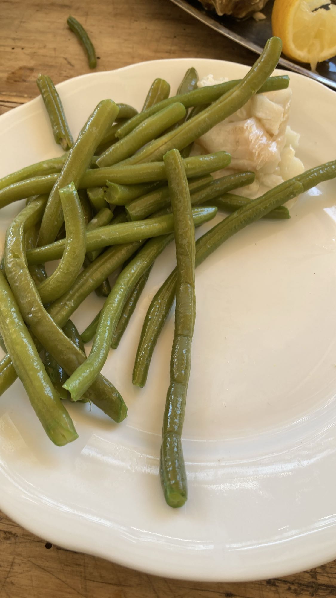 Haricots verts et poisson
