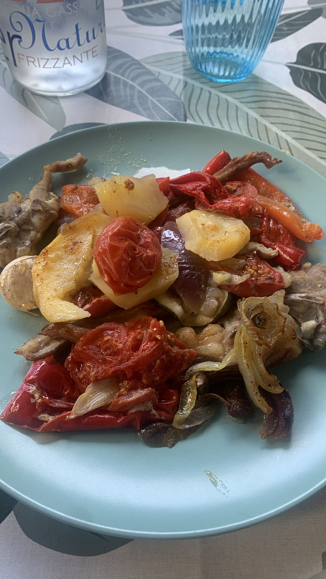 Verduras asadas con papas