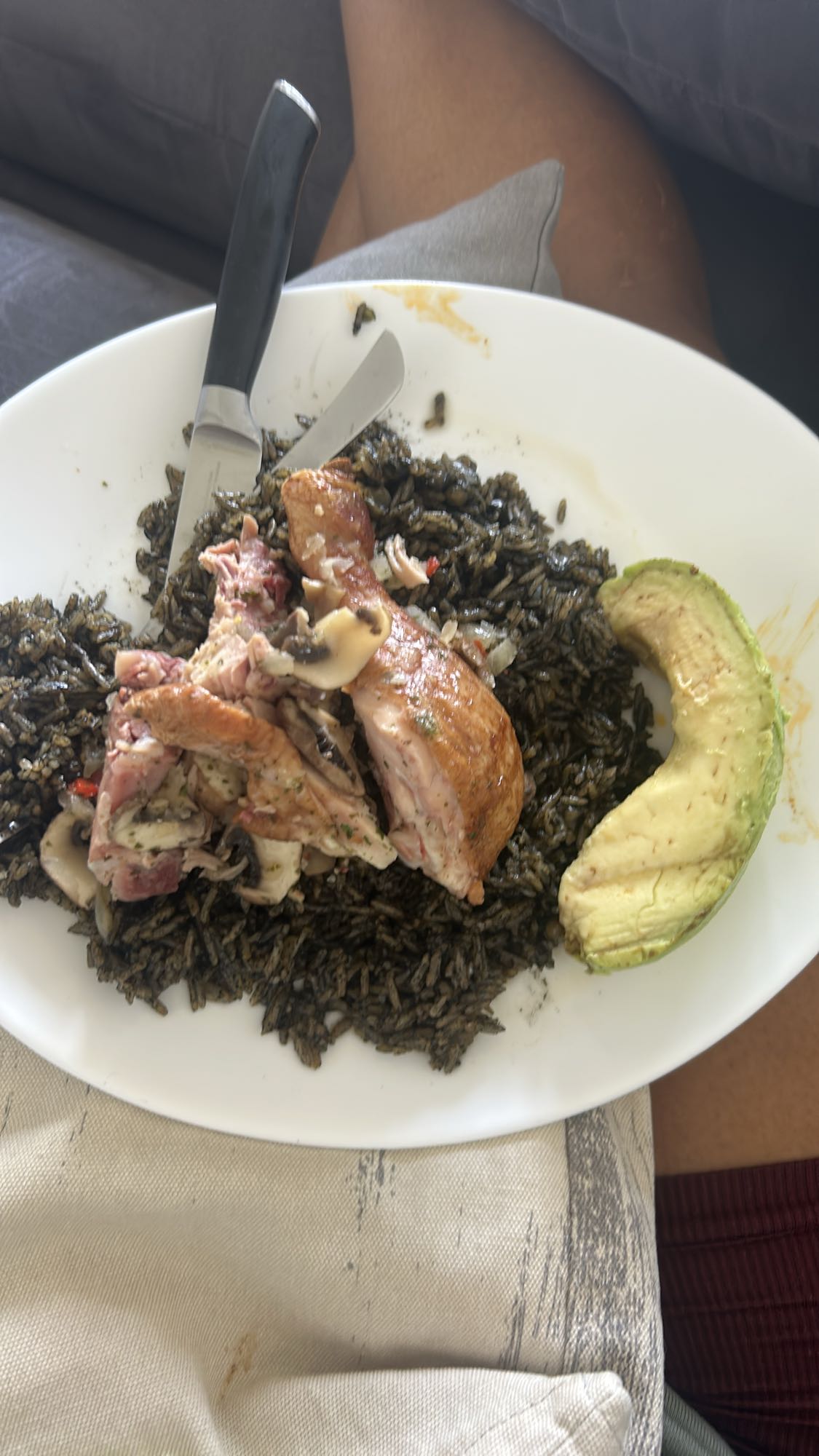 Poulet et riz noir