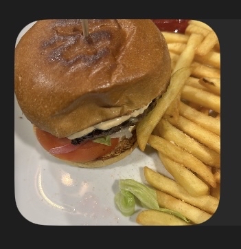 Hamburgare med pommes