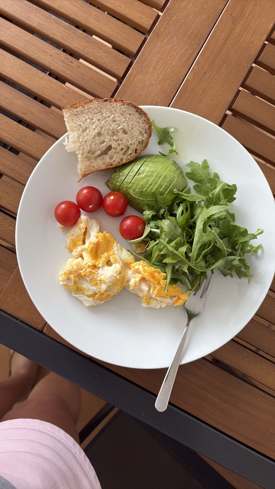 Eggs with salad & bread