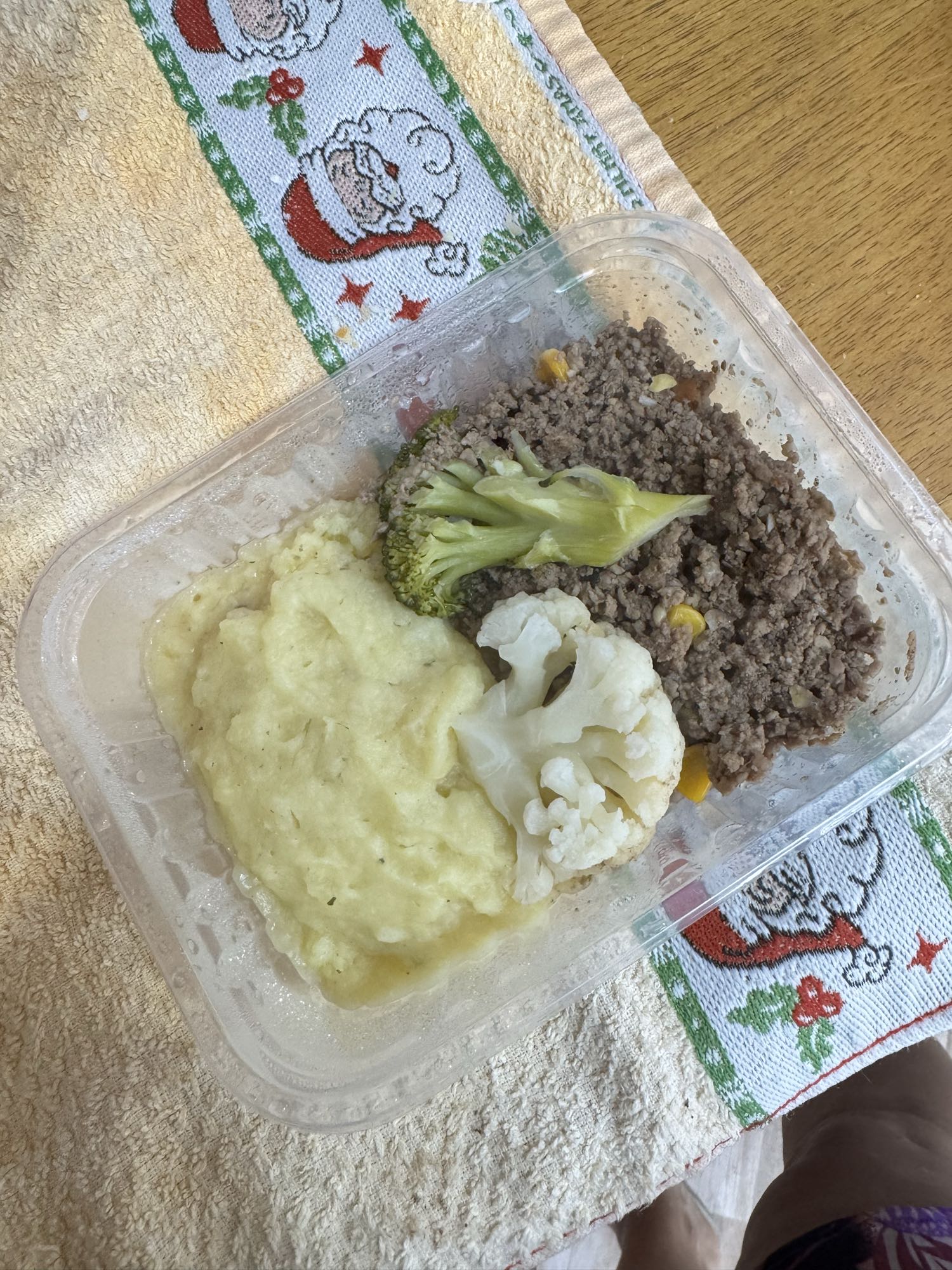 Purê com carne moída