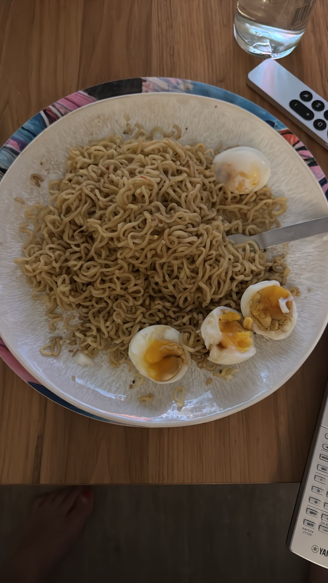 Nudlar med kokt ägg